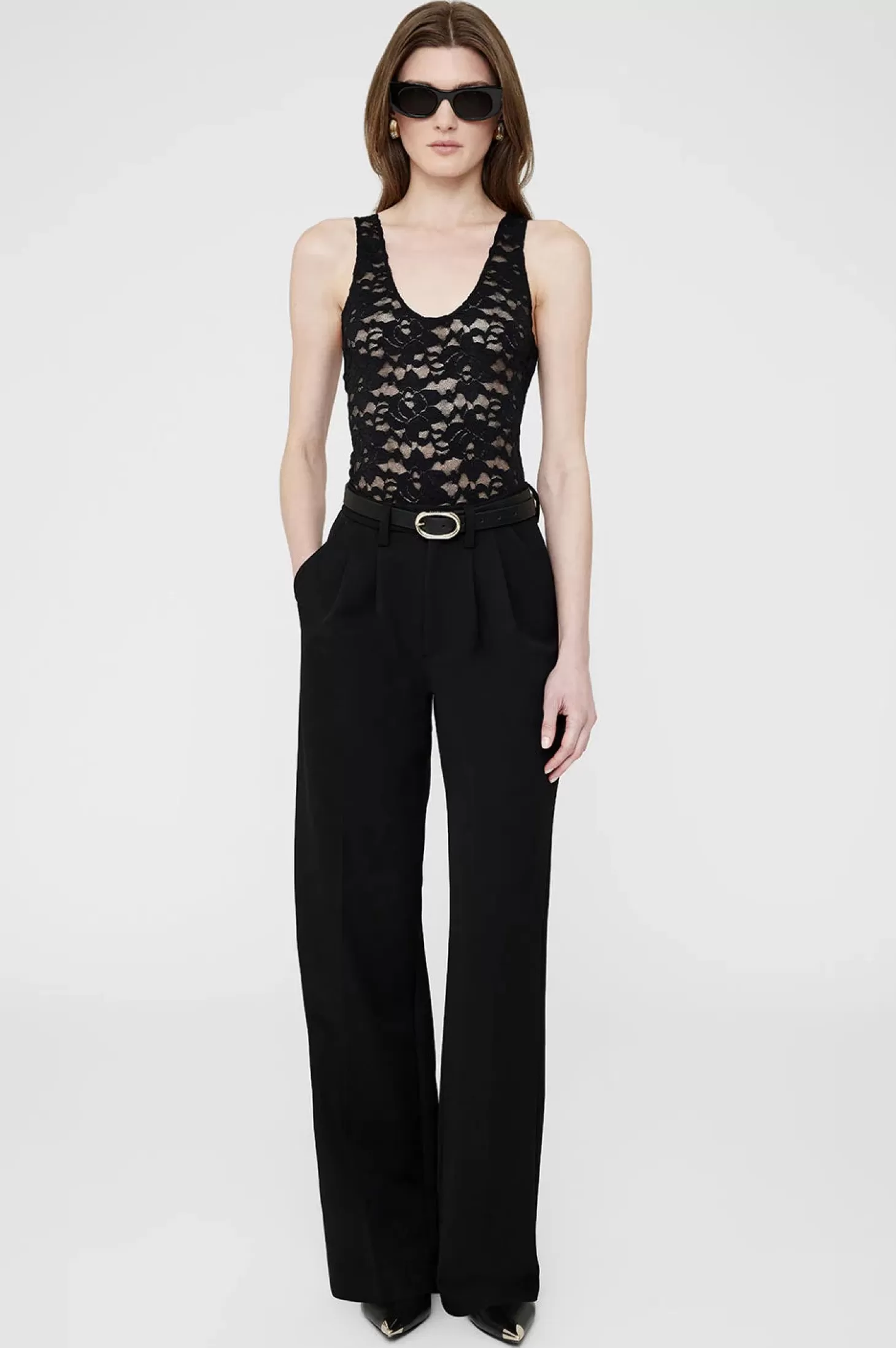 Tops<ANINE BING ALYSHA BODYSUIT Black