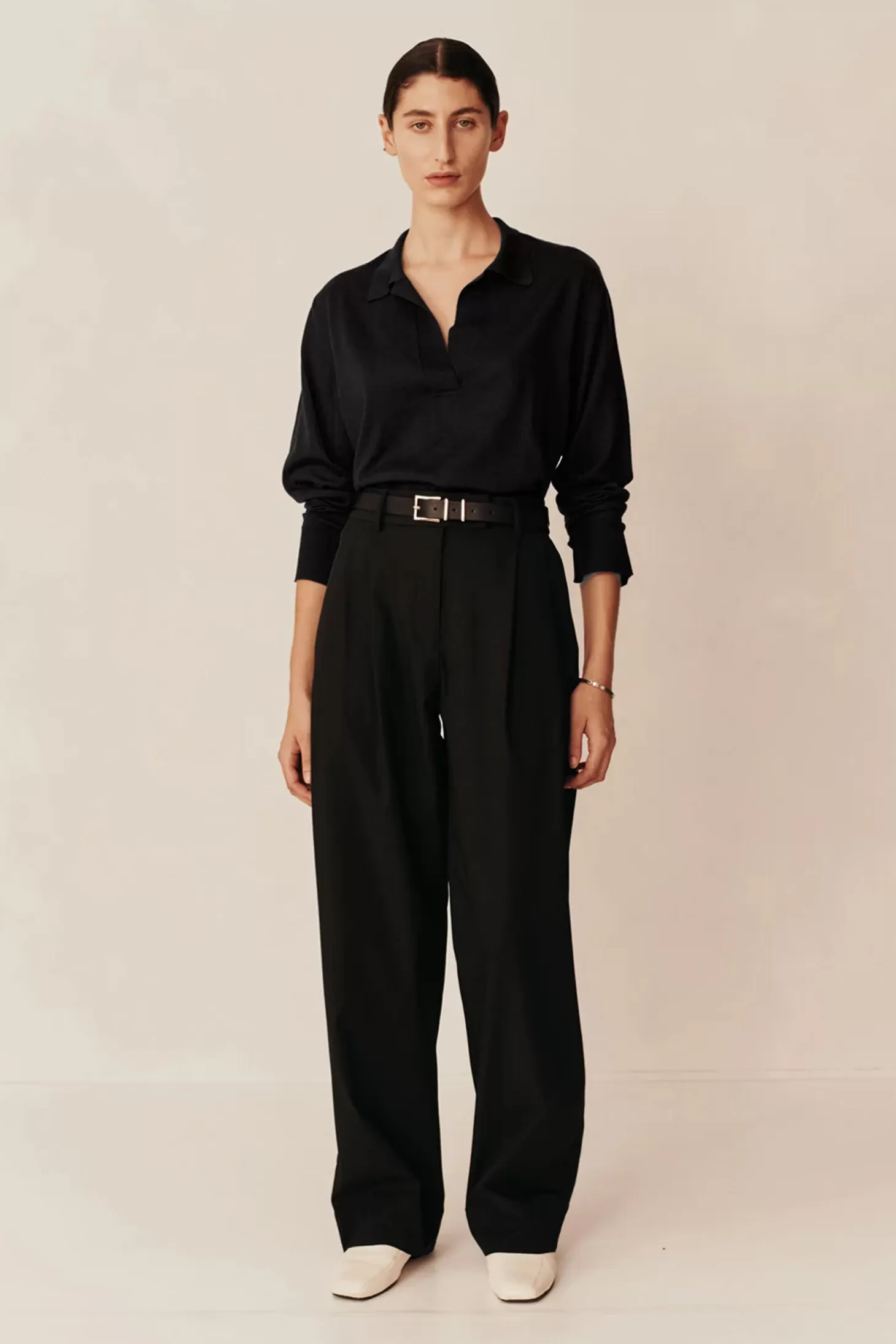 Tops | Knitwear<ESSE AMOR KNIT COLLARED SWEATER Black