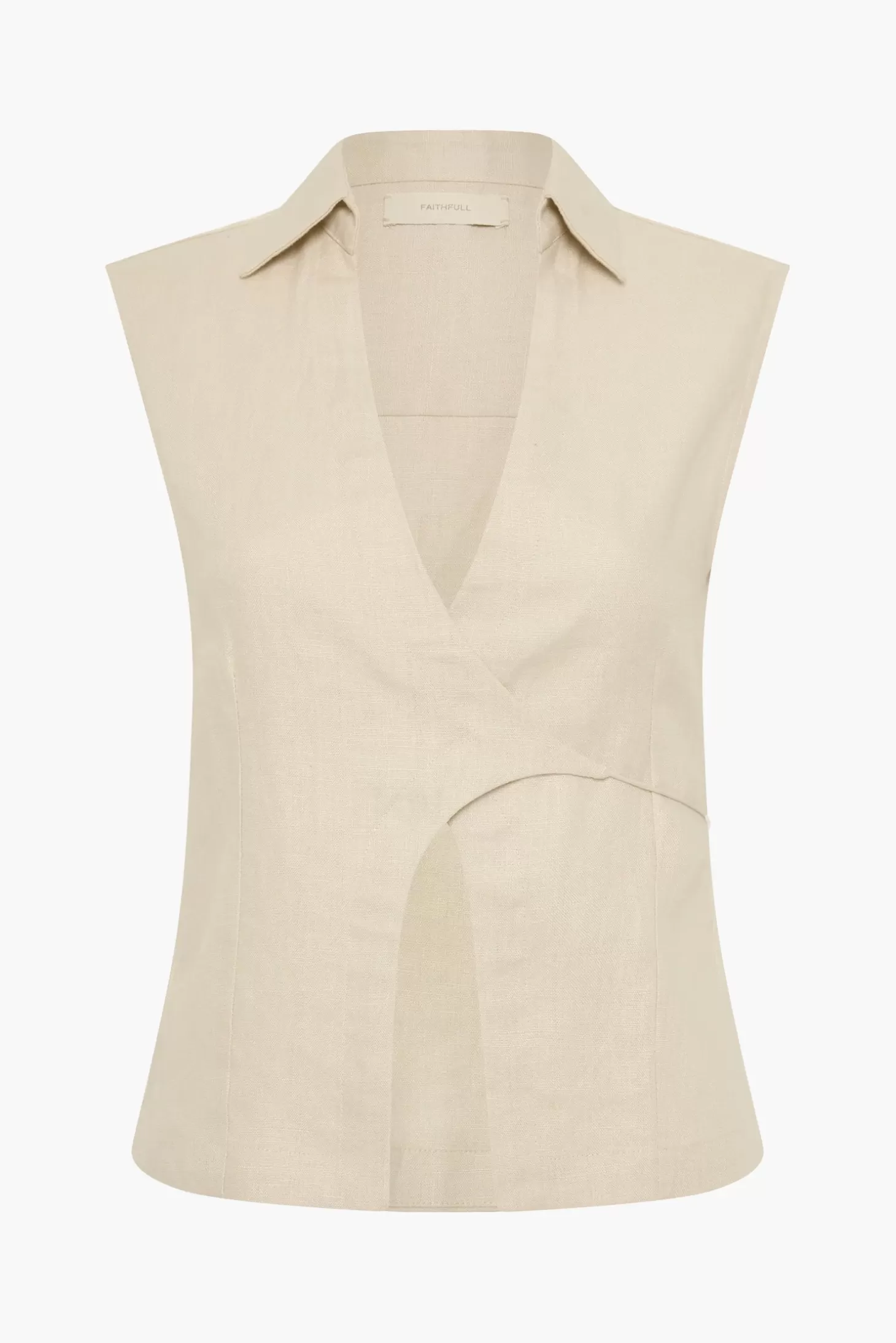 Tops | Matching Sets<FAITHFULL THE BRAND ANTIBES SLEEVELESS WRAP SHIRT Sand