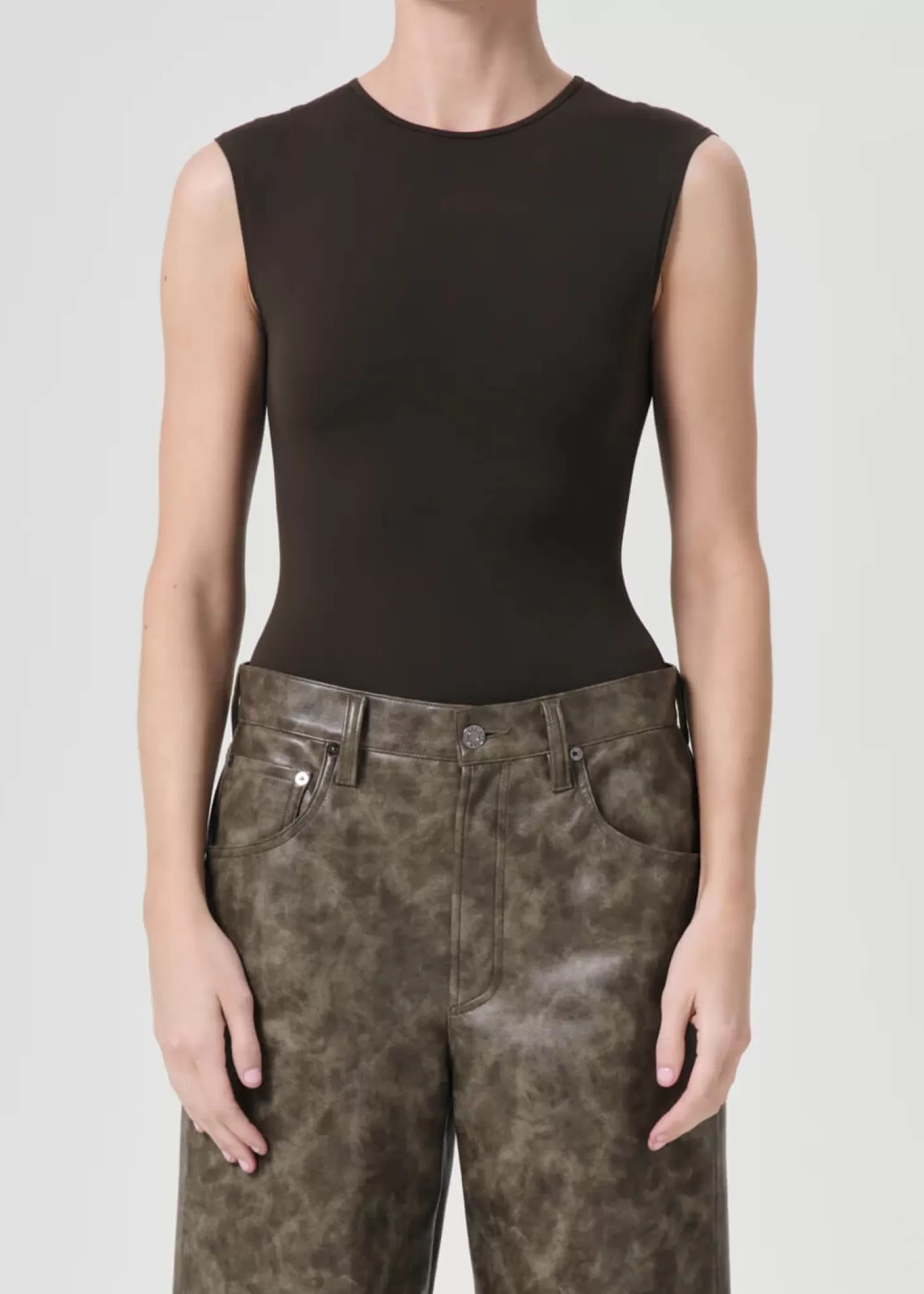 Tops<AGOLDE AURA SLEEVELESS BODYSUIT Potion
