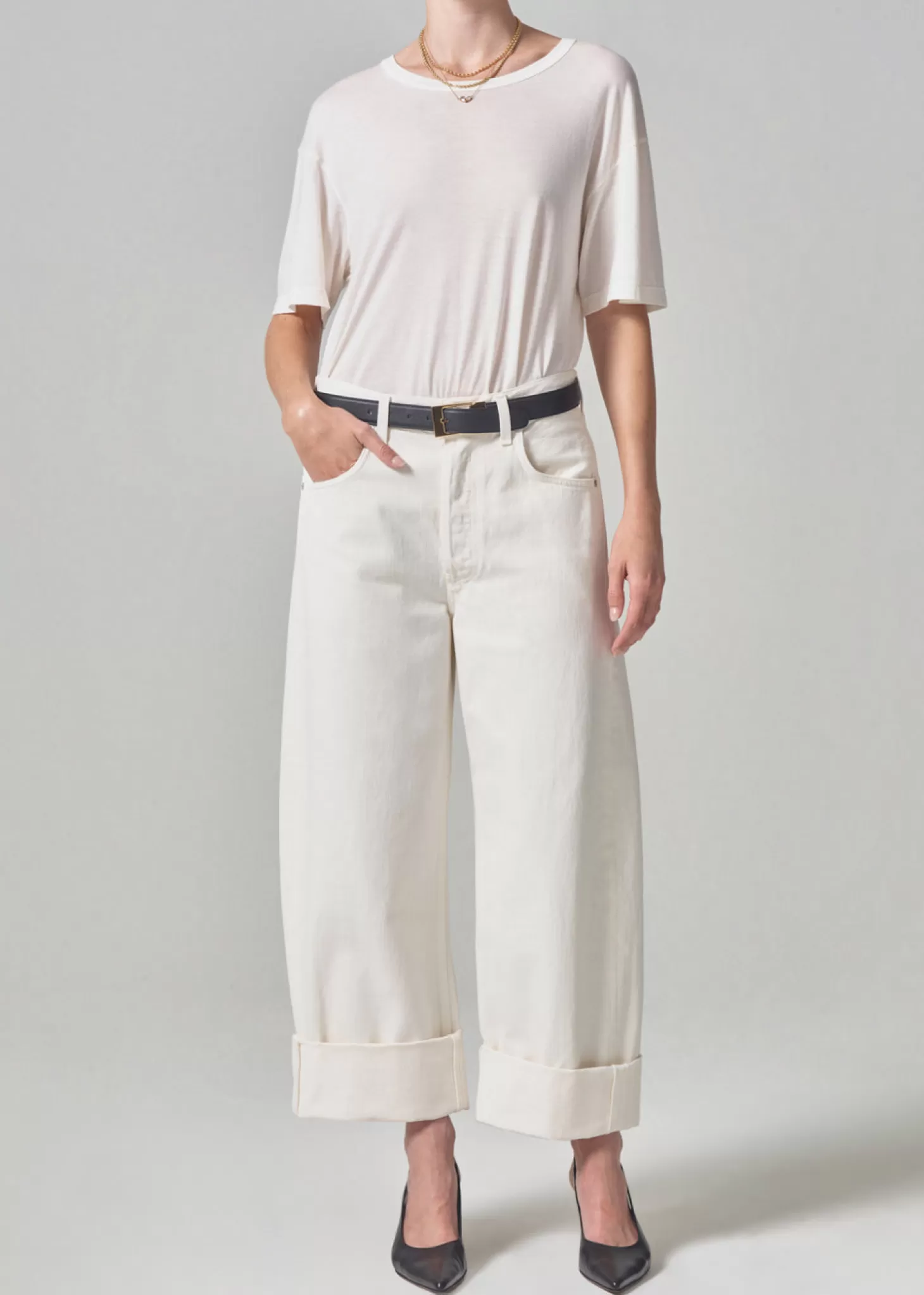 Denim<CITIZENS OF HUMANITY AYLA BAGGY CUFFED CROP JEAN Pashmina