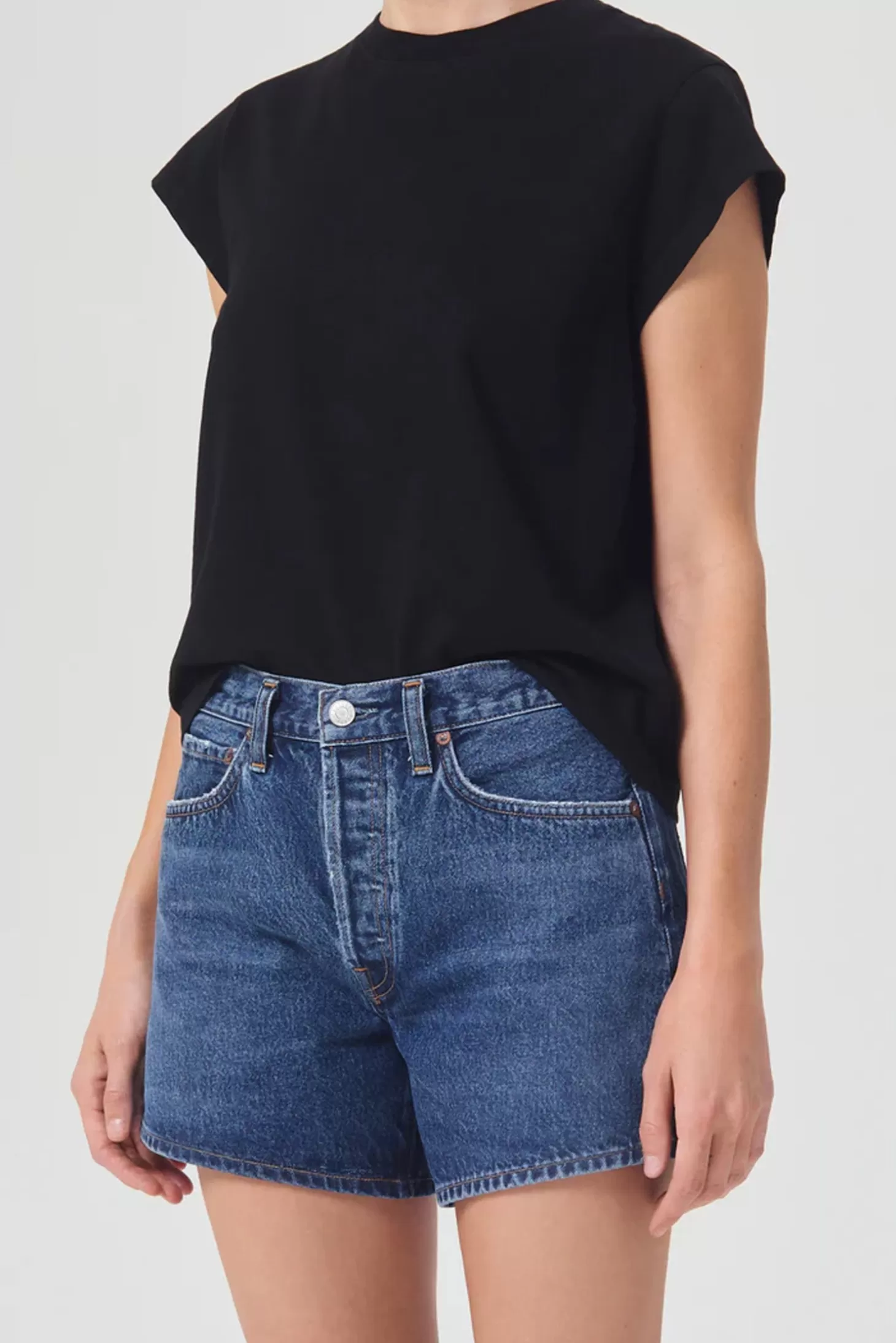 Tops<AGOLDE BRYCE CAP SLEEVE TEE