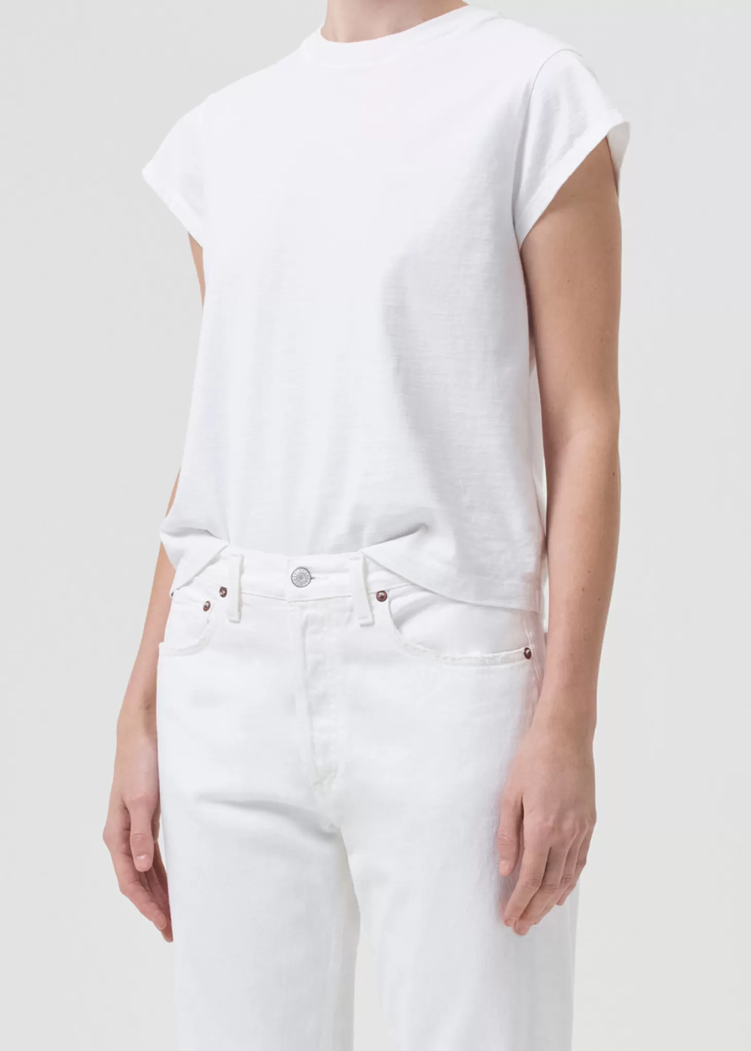 Tops<AGOLDE BRYCE CAP SLEEVE TEE
