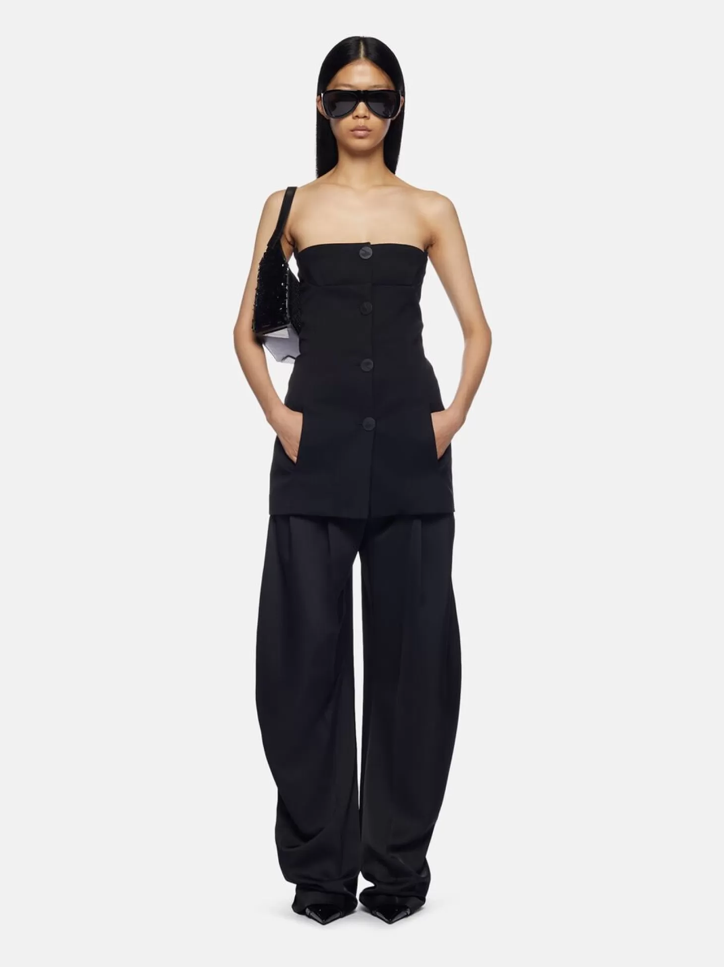 Dresses<THE ATTICO BUSTIER BLAZER Black