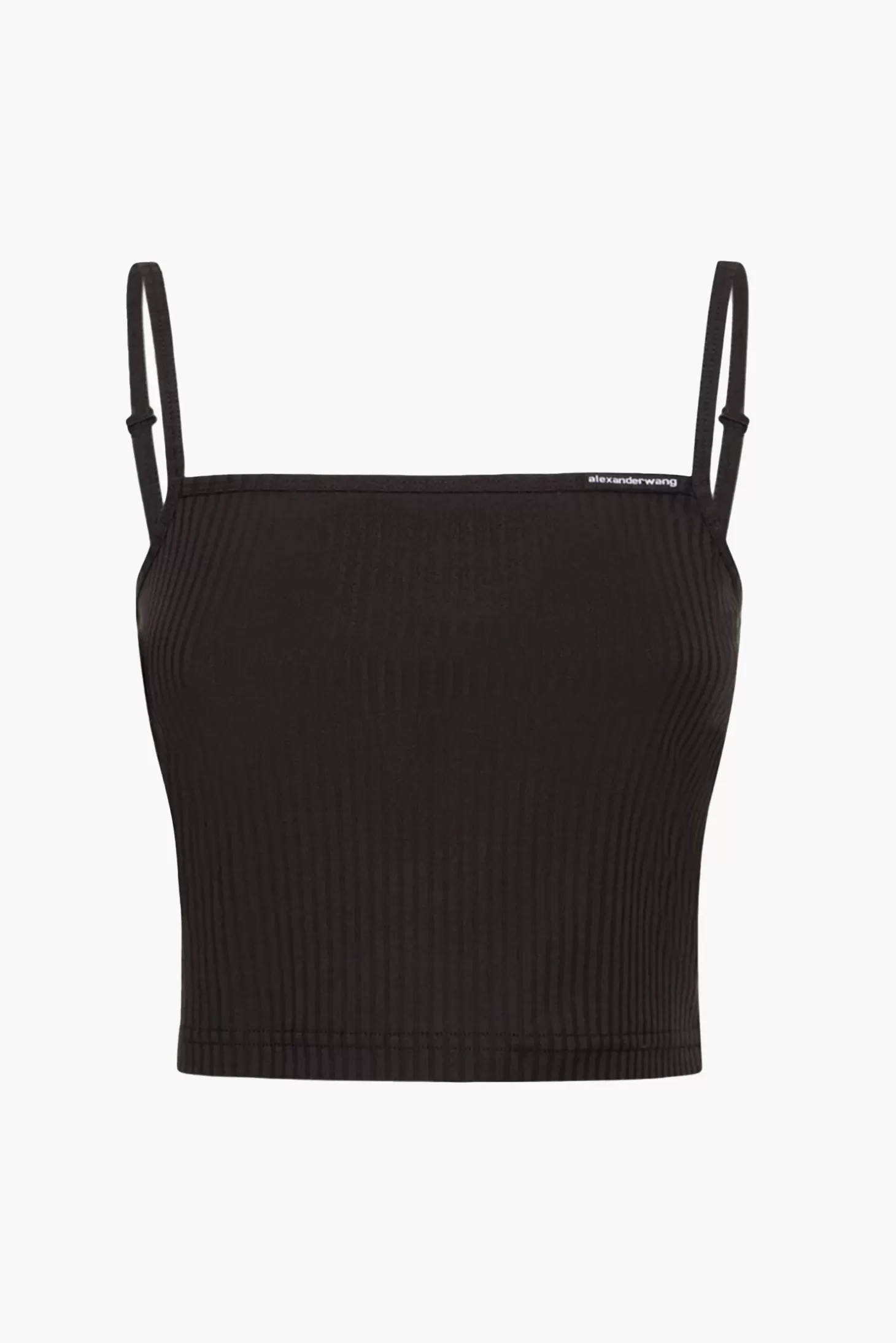 Tops<ALEXANDERWANG.T CAMI TOP W/ SKINNY WOVEN LABEL Black