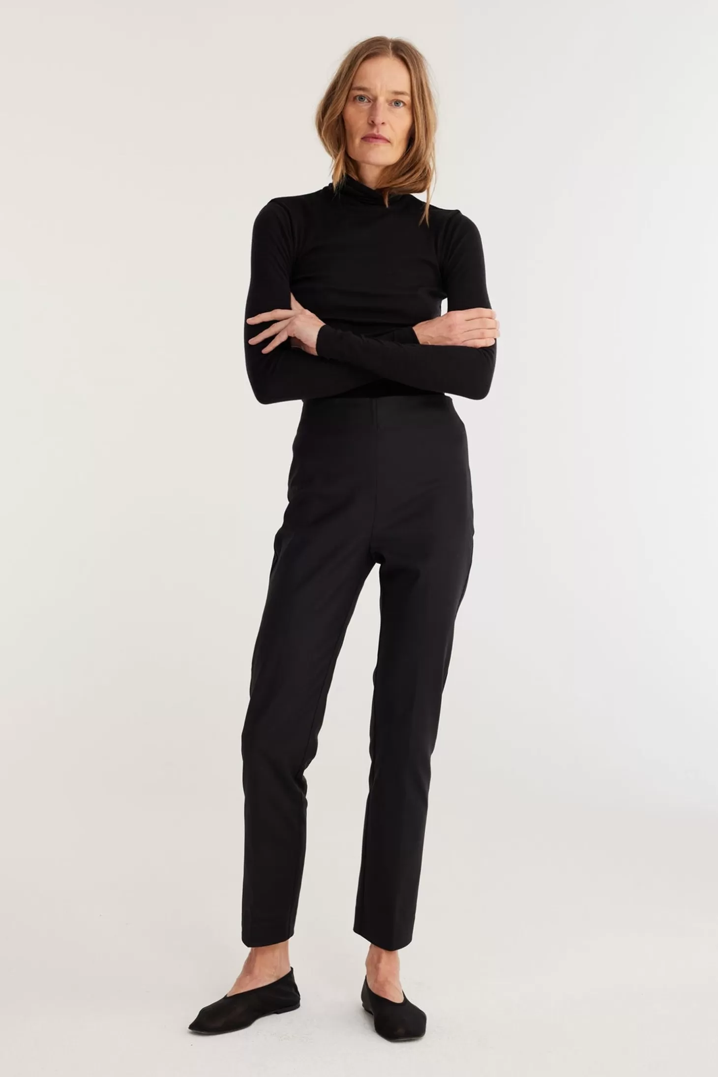 Pants<RÓHE CIGARETTE LEG TROUSERS Black