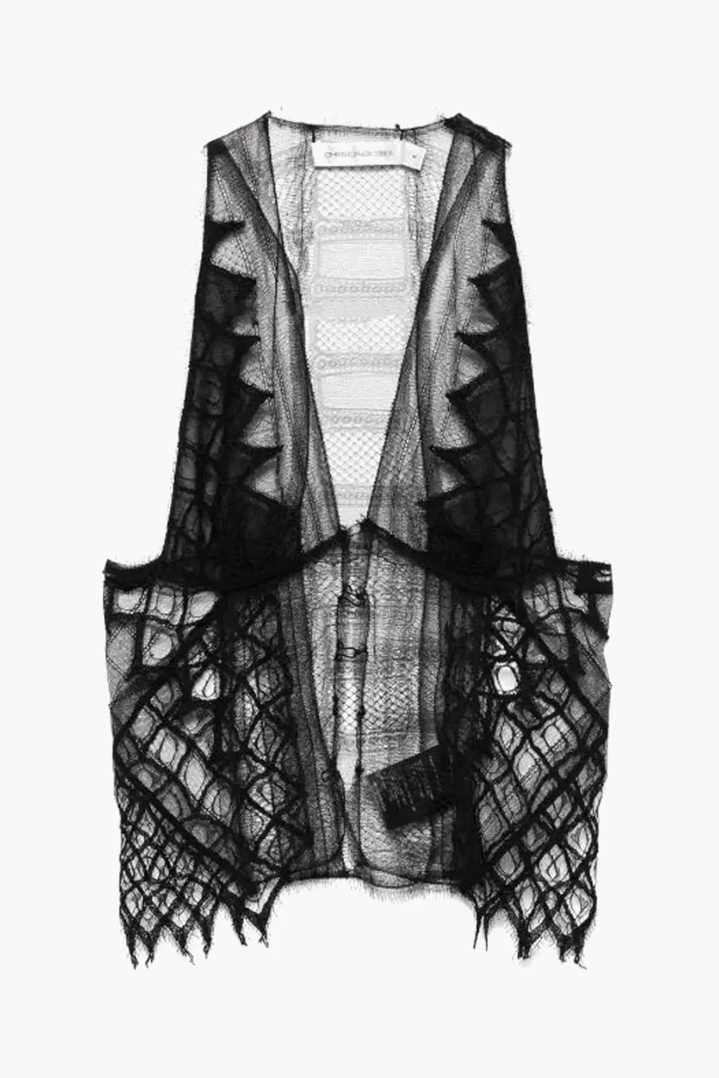 Tops<CHRISTOPHER ESBER COLLAGE LACE VEST Black