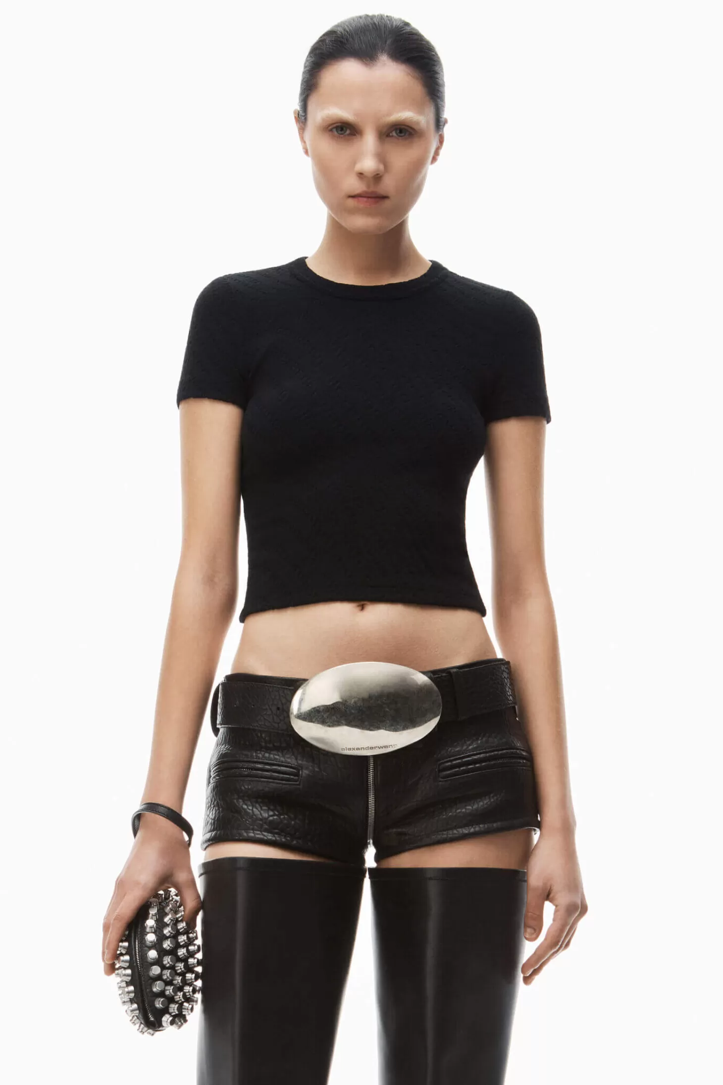 Tops<ALEXANDERWANG.T CREW NECK SHORT SLEEVE BABY TEE