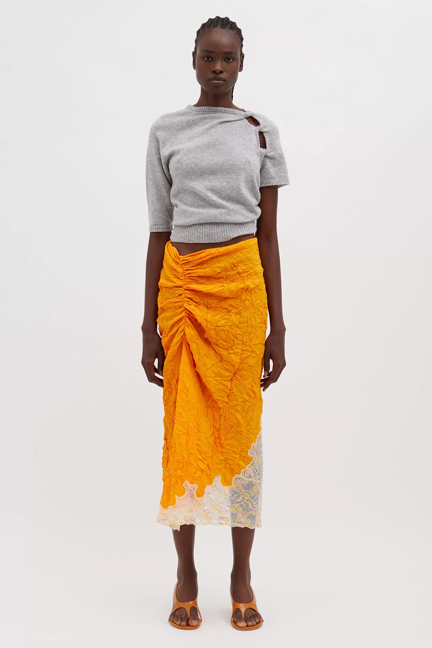 Skirts<CHRISTOPHER ESBER CRIMPED LACE SKIRT Valencia/Multi