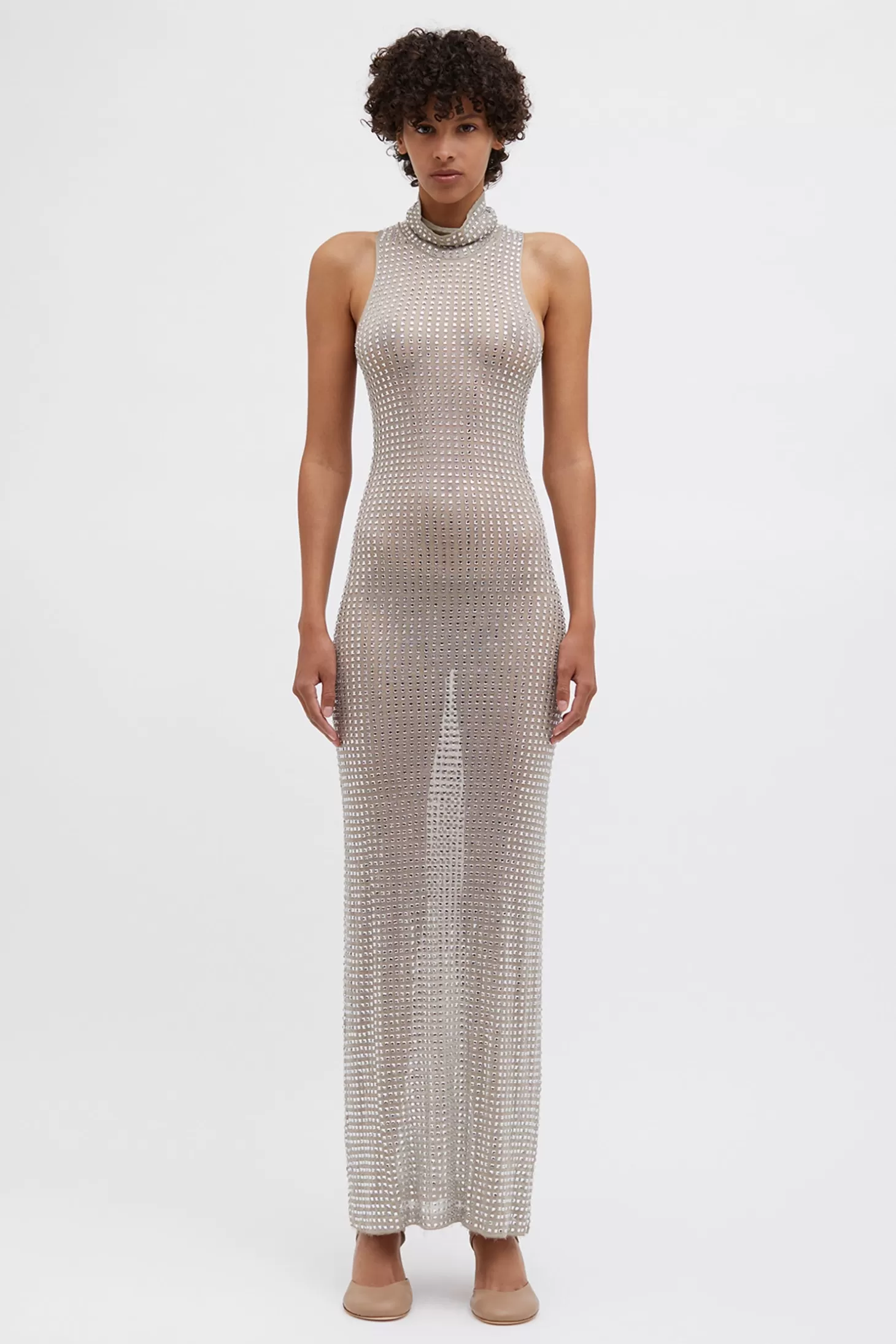 Dresses<CHRISTOPHER ESBER CRISTALLA KNIT TANK GOWN Natural
