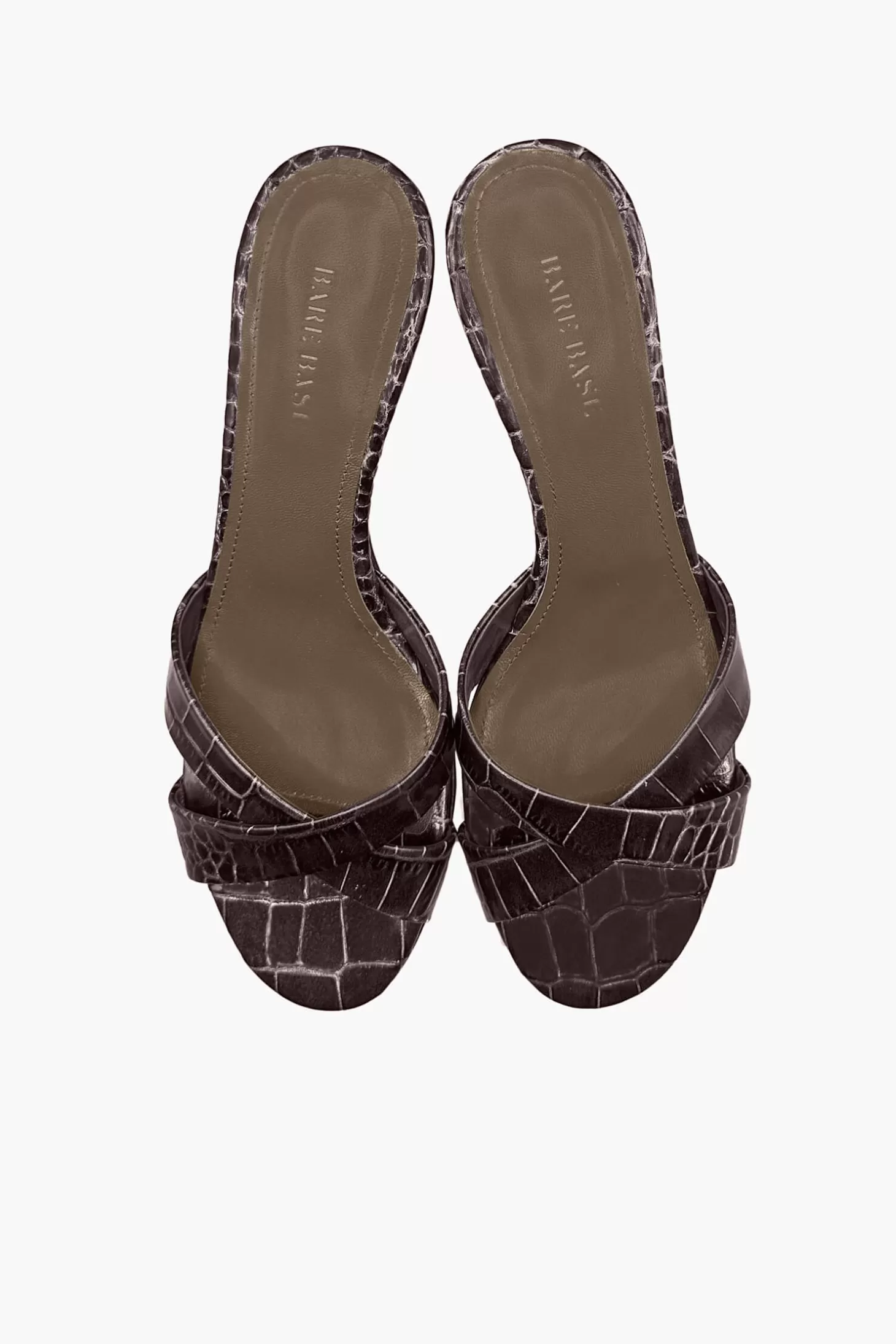 Heels<BARE BASE CROC SANDAL