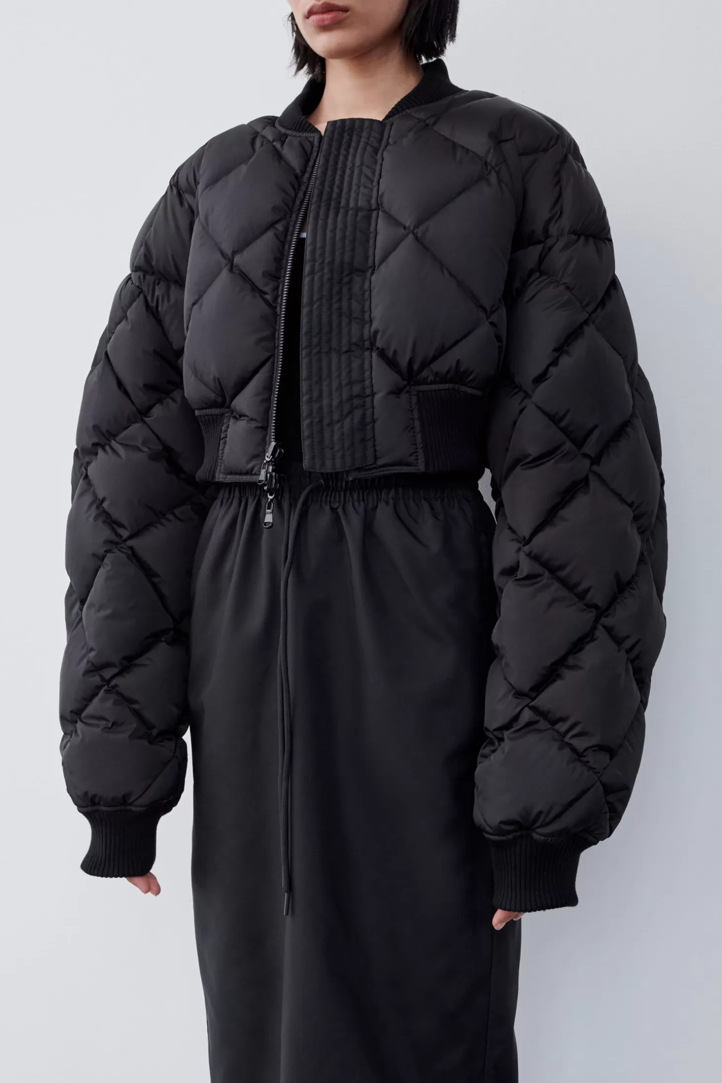 Jackets<WARDROBE.NYC CROP REVERSIBLE BOMBER Black