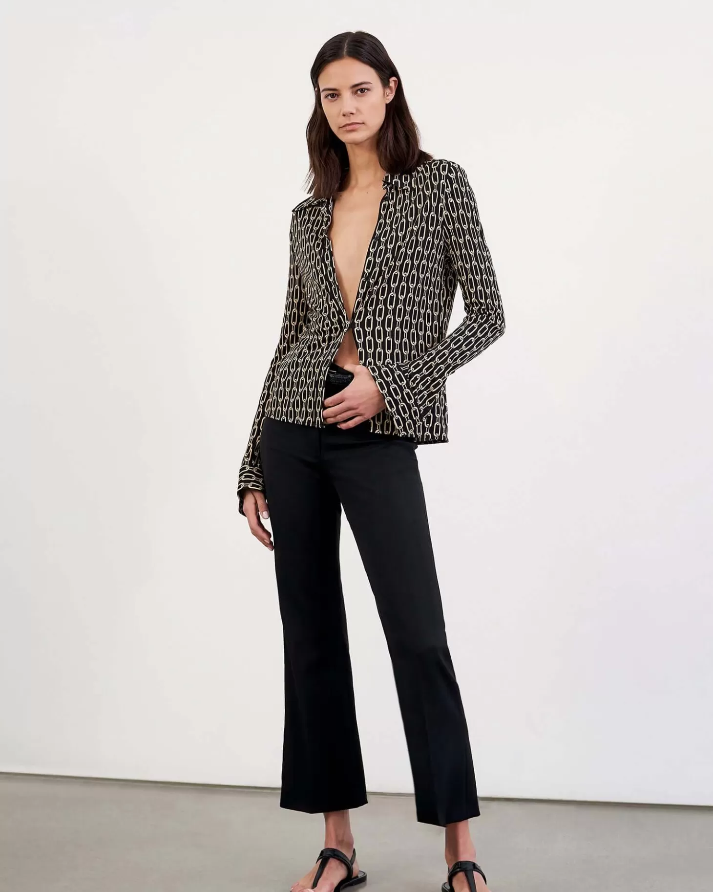 Pants<NILI LOTAN CROPPED CORETTE PANT Black