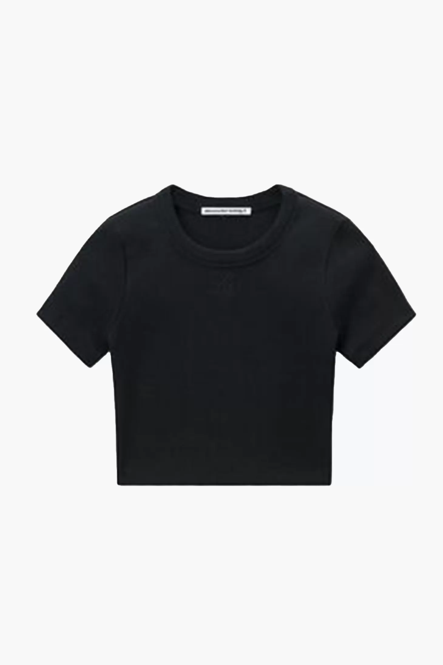 Tops<ALEXANDERWANG.T CROPPED SHORT SLEEVE TOP WITH EMBOSSED LOGO
