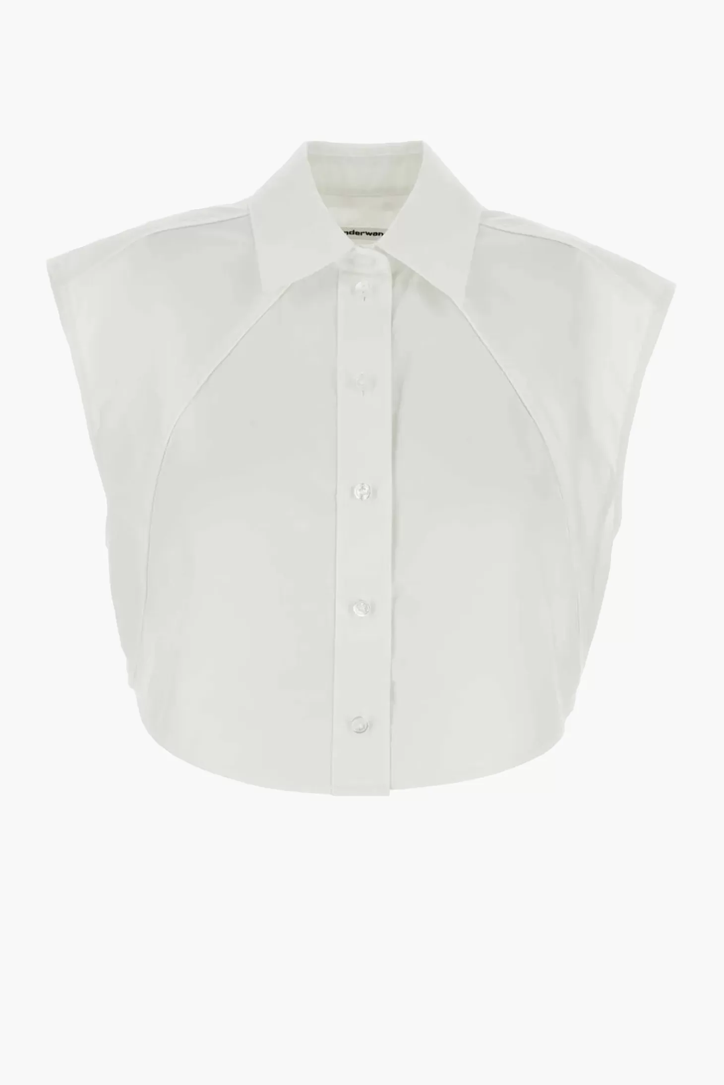 Tops<ALEXANDERWANG.T CROPPED SLEEVELESS BUTTON DOWN WITH PIPING