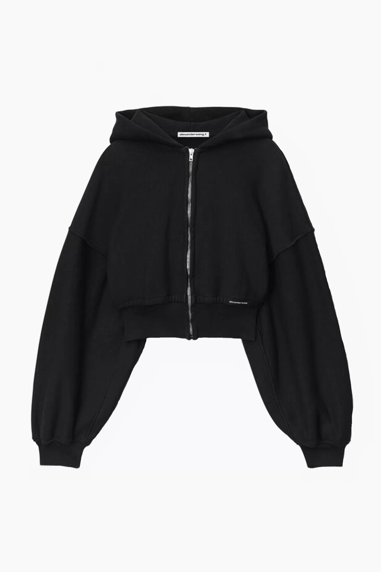 Sweatshirts & Loungewear | Matching Sets<ALEXANDERWANG.T CROPPED ZIP UP HOODIE FadedBlack