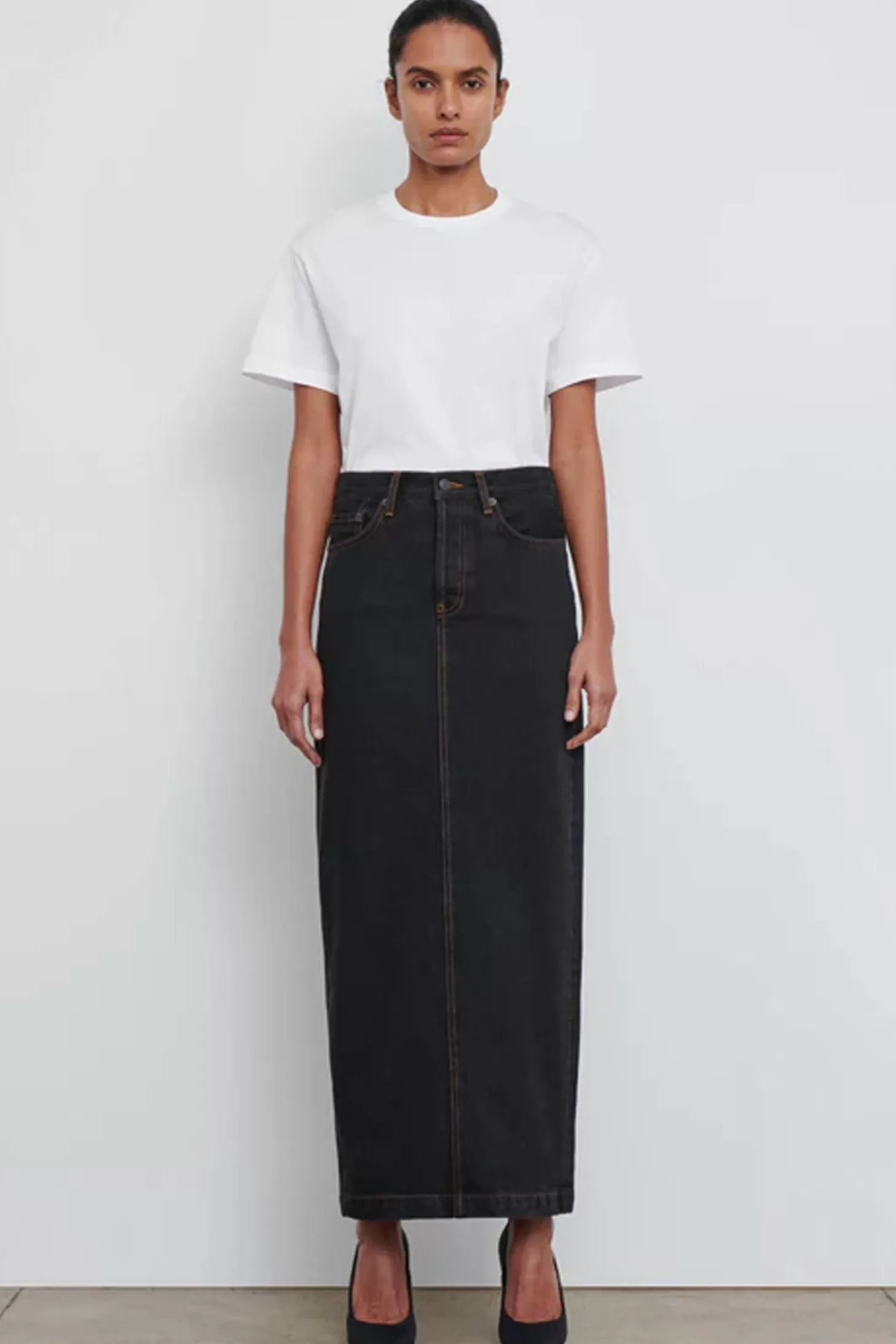 Denim | Skirts<WARDROBE.NYC DENIM COLUMN SKIRT Black