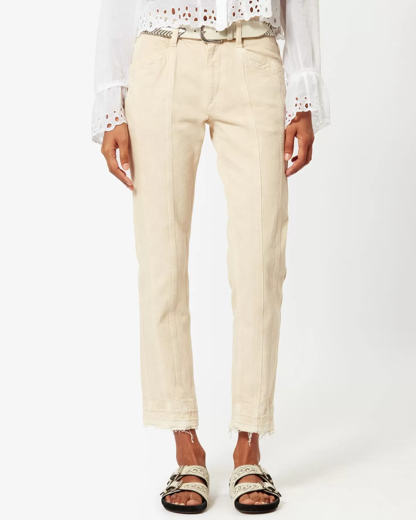 Pants<ISABEL MARANT ÉTOILE DRIANE COTTON PANTS Ecru