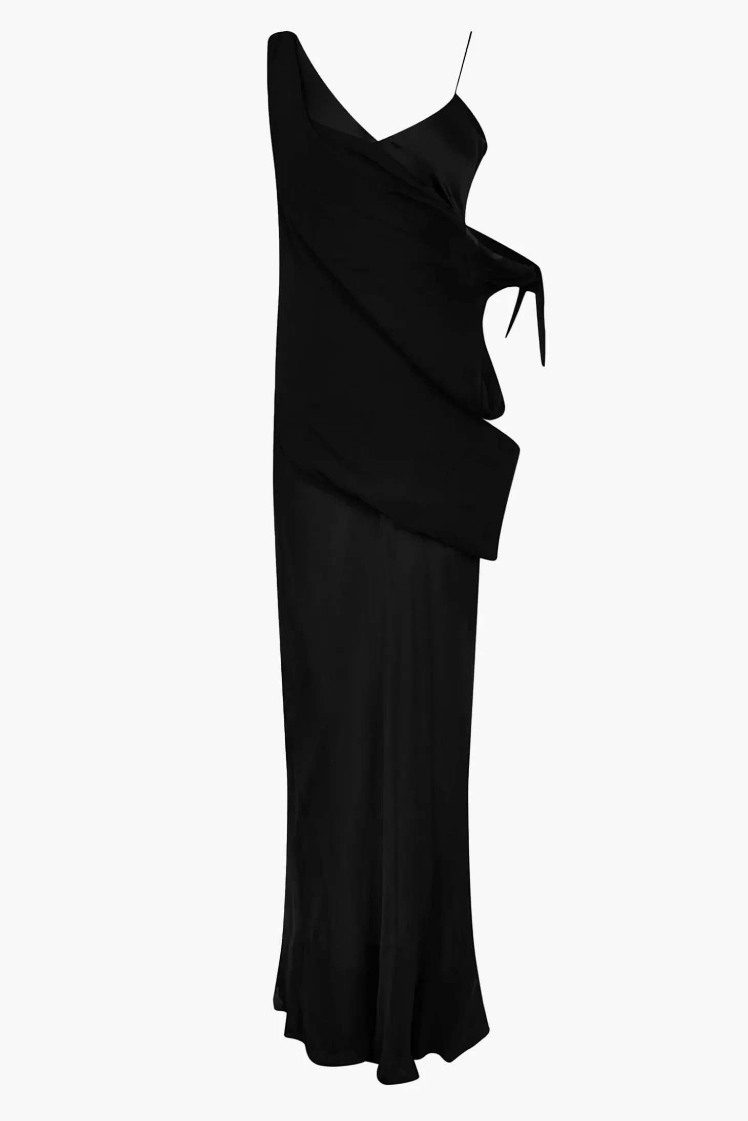 Dresses<CHRISTOPHER ESBER DRIFTED SILK SIDE TIE DRESS Black