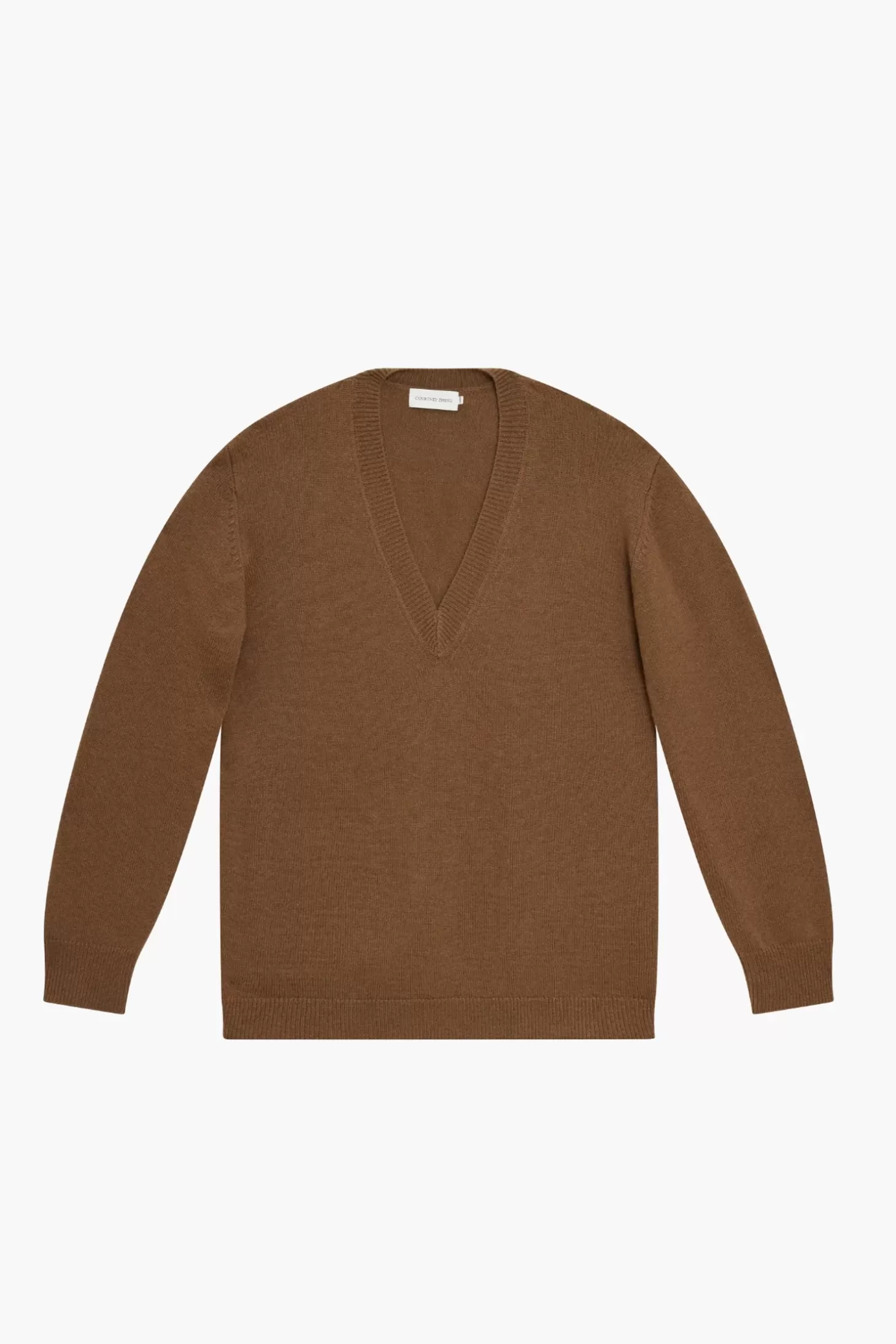 Knitwear<COURTNEY ZHENG ELVA V-NECK CASHMERE WOOL SWEATER Khaki