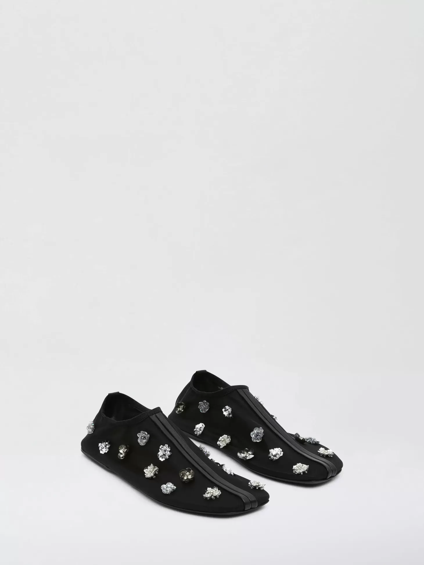 Flats<CHRISTOPHER ESBER EMBLA BEADED MESH FLAT BlackMulti