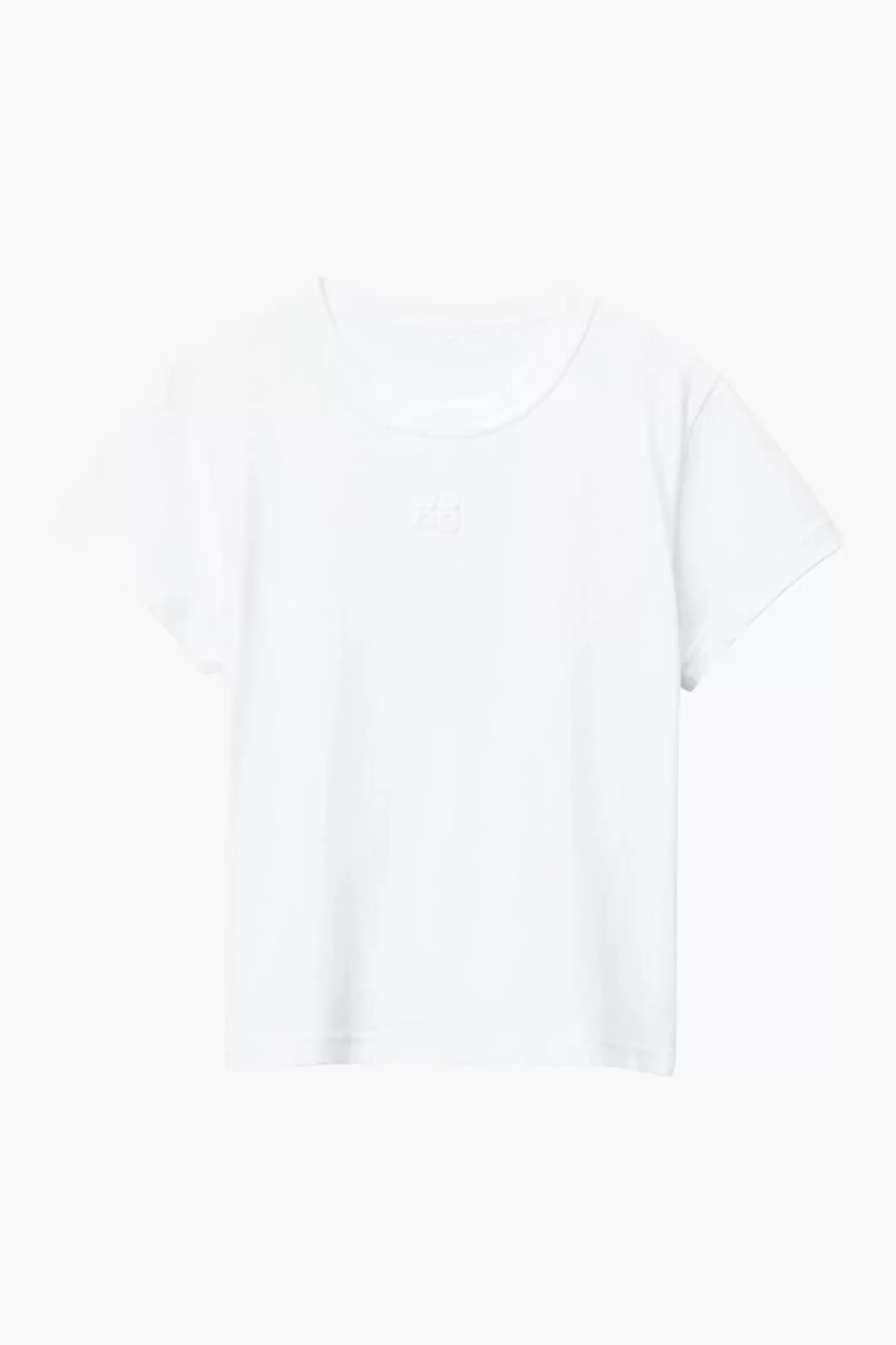 Tops<ALEXANDERWANG.T ESSENTIAL JERSEY SHRUNK TEE WITH PUFF LOGO & BOUND NECK White