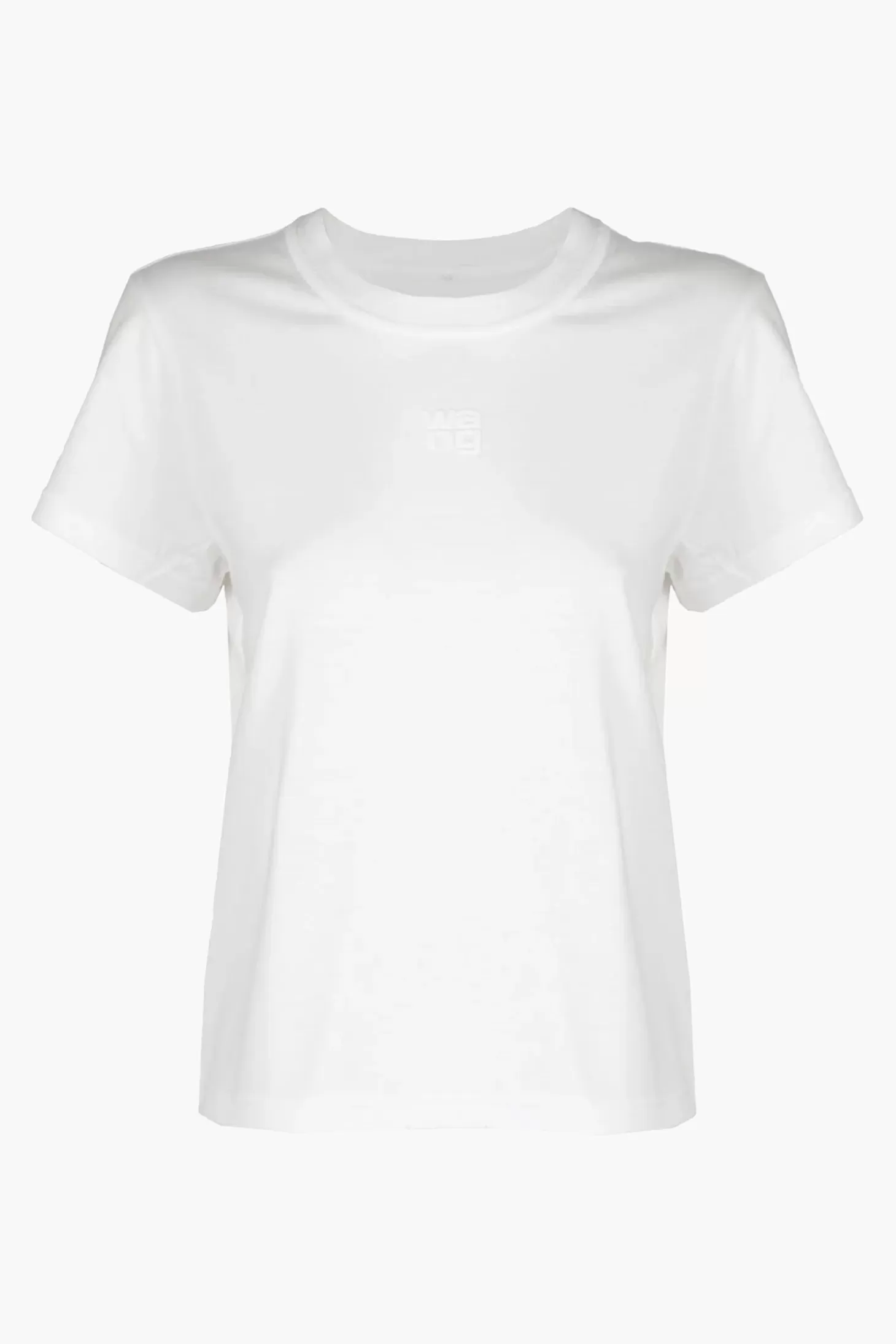Tops<ALEXANDERWANG.T ESSENTIAL JSY SHRUNK TEE W/PUFF LOGO & BOUND NECK White
