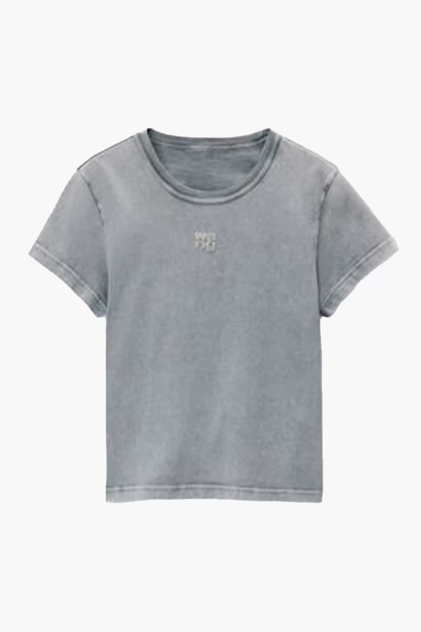 Tops<ALEXANDERWANG.T ESSENTIAL JSY SHRUNK TEE W/PUFF LOGO & BOUND NECK