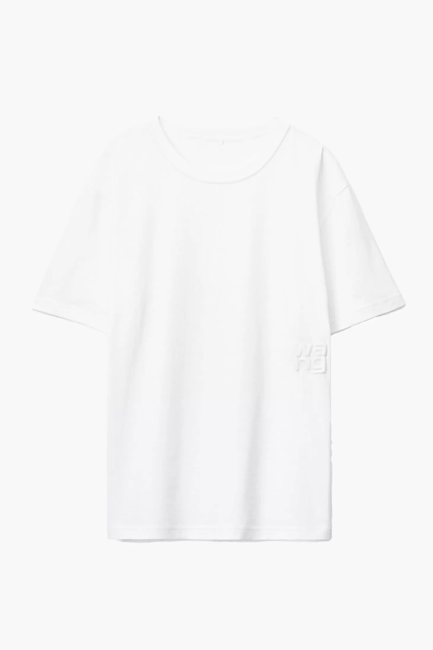 Tops<ALEXANDERWANG.T ESSENTIAL JSY SS TEE W/ PUFF LOGO & BOUND NECK White