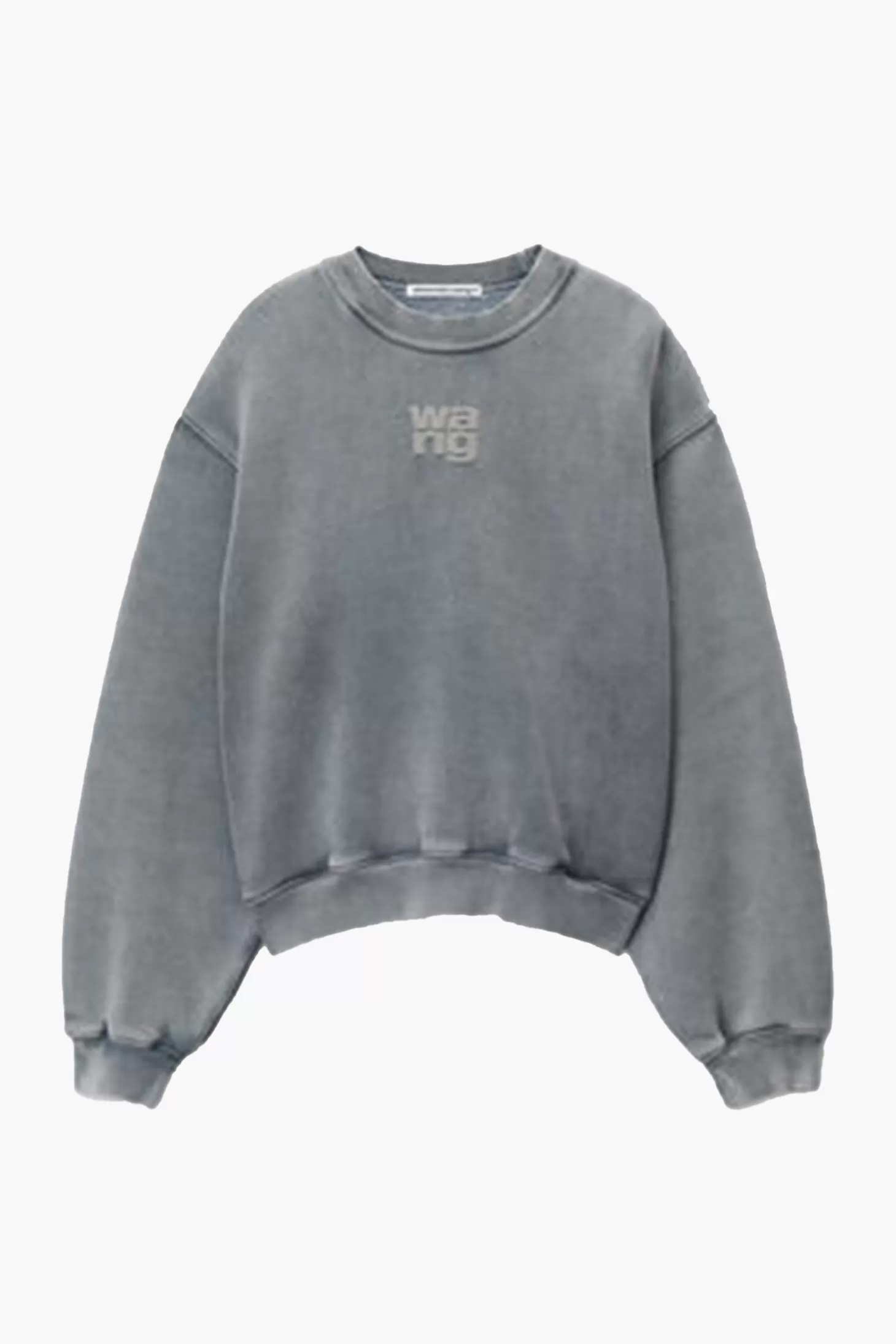 Sweatshirts & Loungewear<ALEXANDERWANG.T ESSENTIAL TERRY CREW SWEATSHIRT W/ PUFF PAINT LOGO AcidFog