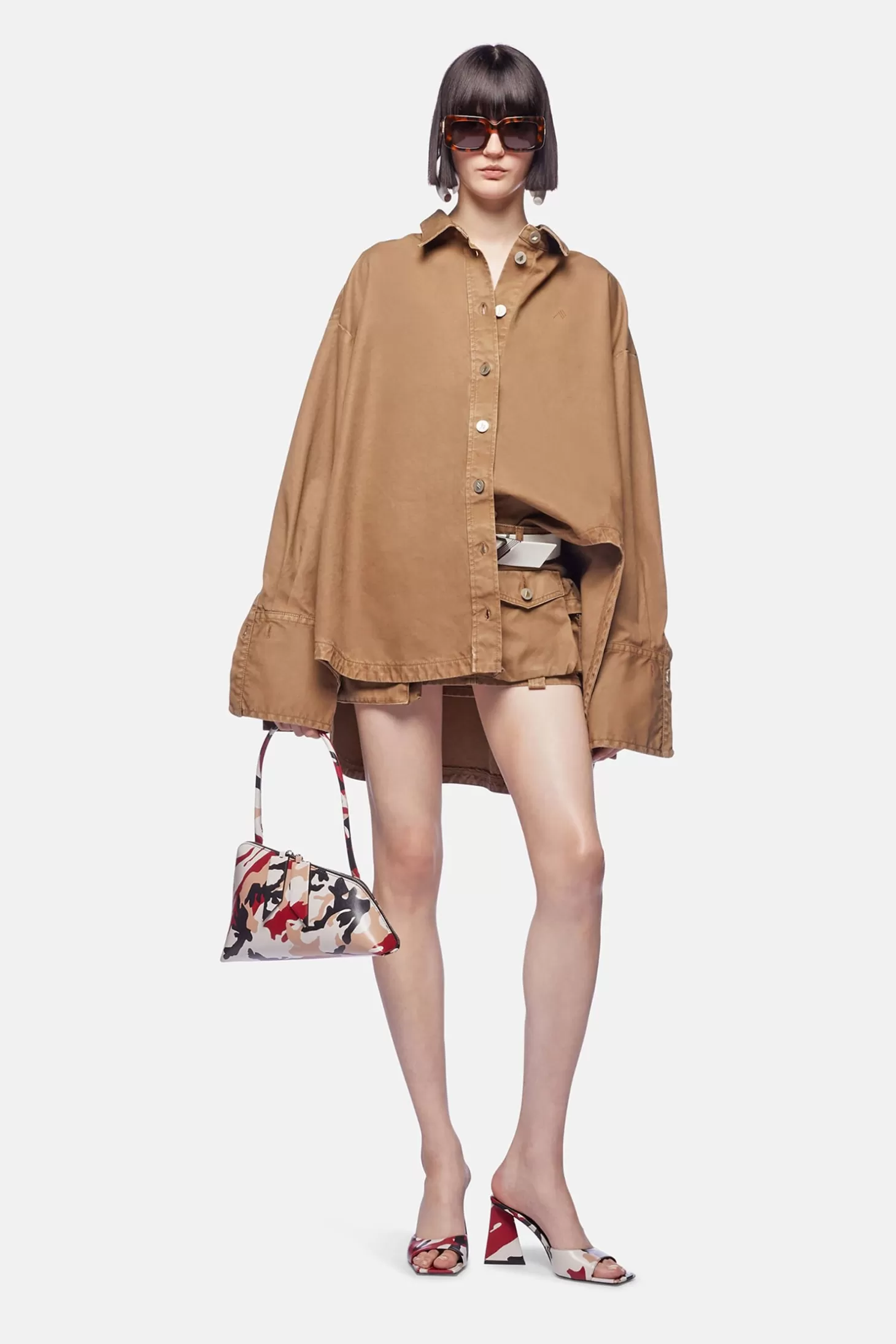 Skirts | Matching Sets<THE ATTICO FAY KHAKI MINI SKIRT Cachi
