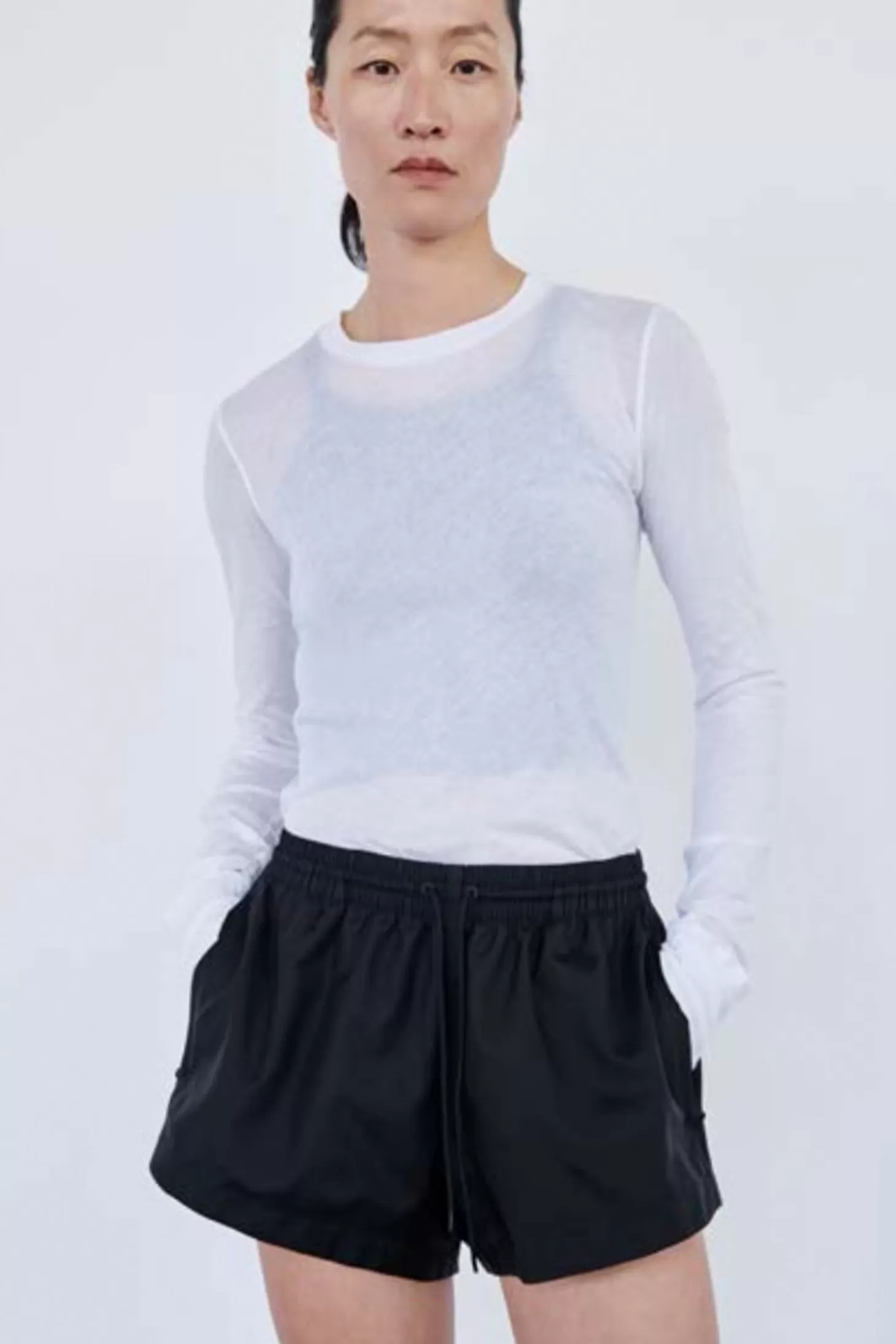 Tops<WARDROBE.NYC FITTED LONG SLEEVE TEE White