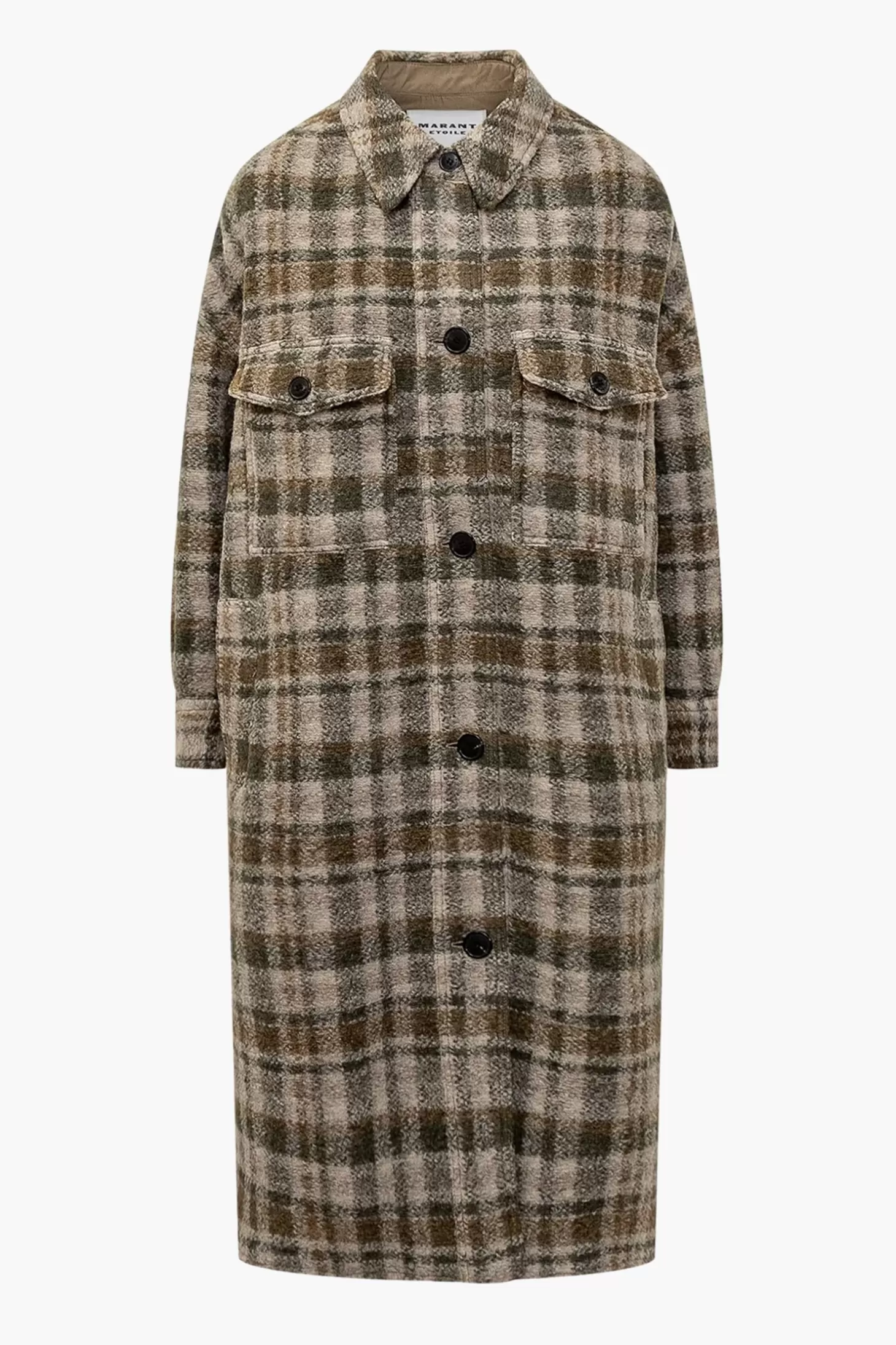 Coats<ISABEL MARANT ÉTOILE FONTIZI COAT Khaki/Ecru