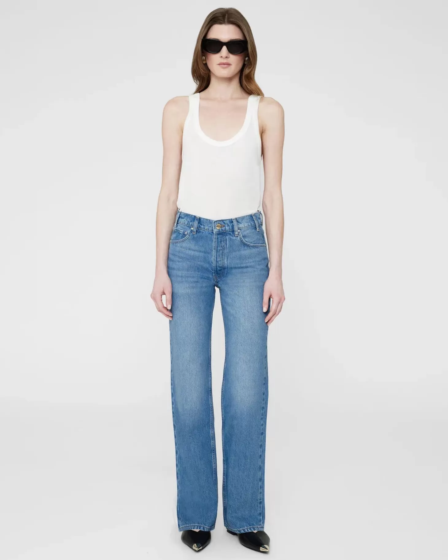 Denim<ANINE BING GAVIN LONG JEAN AtlanticWashedBlue