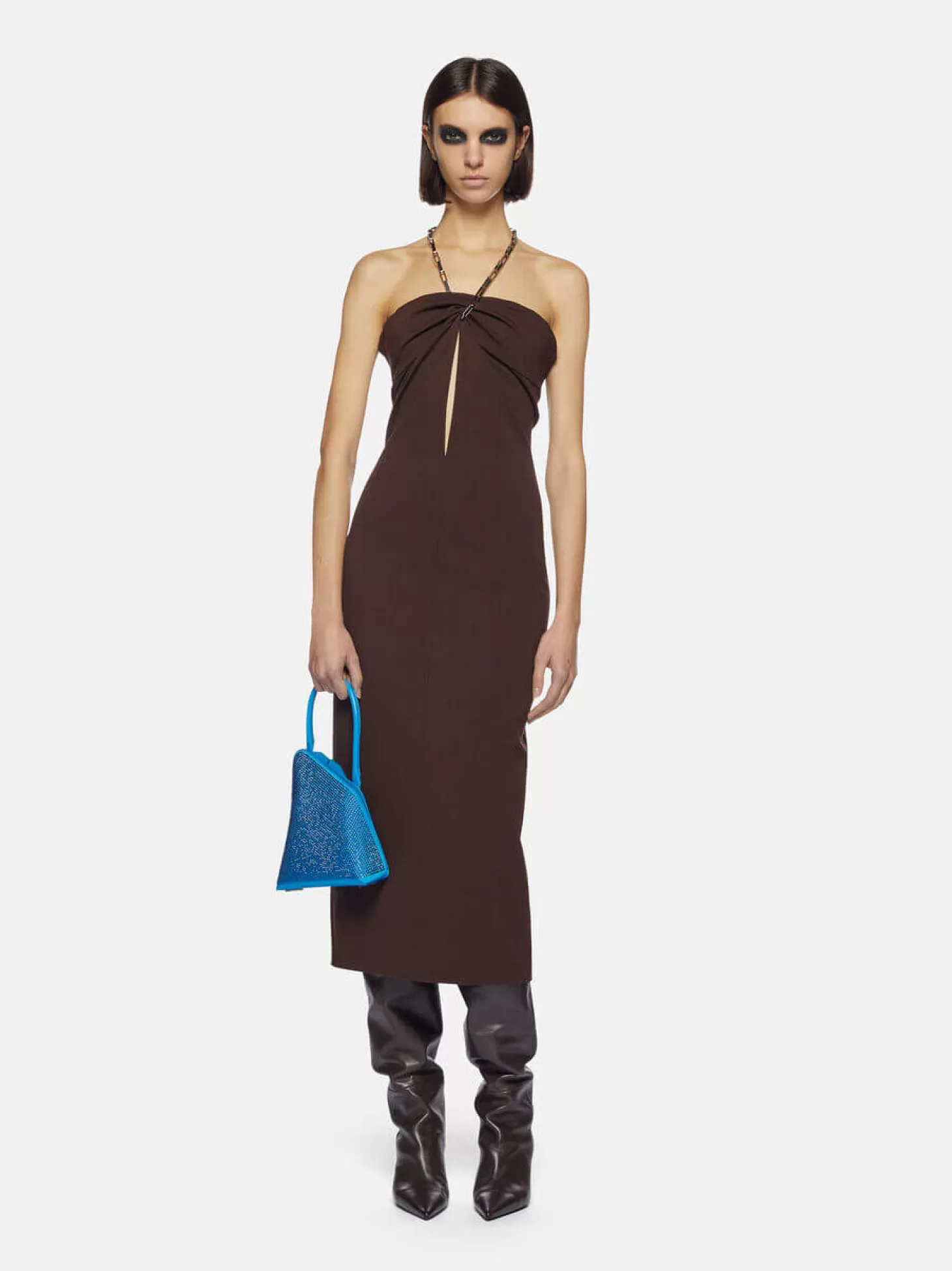 Dresses<THE ATTICO GIONA MIDI DRESS DarkBrown