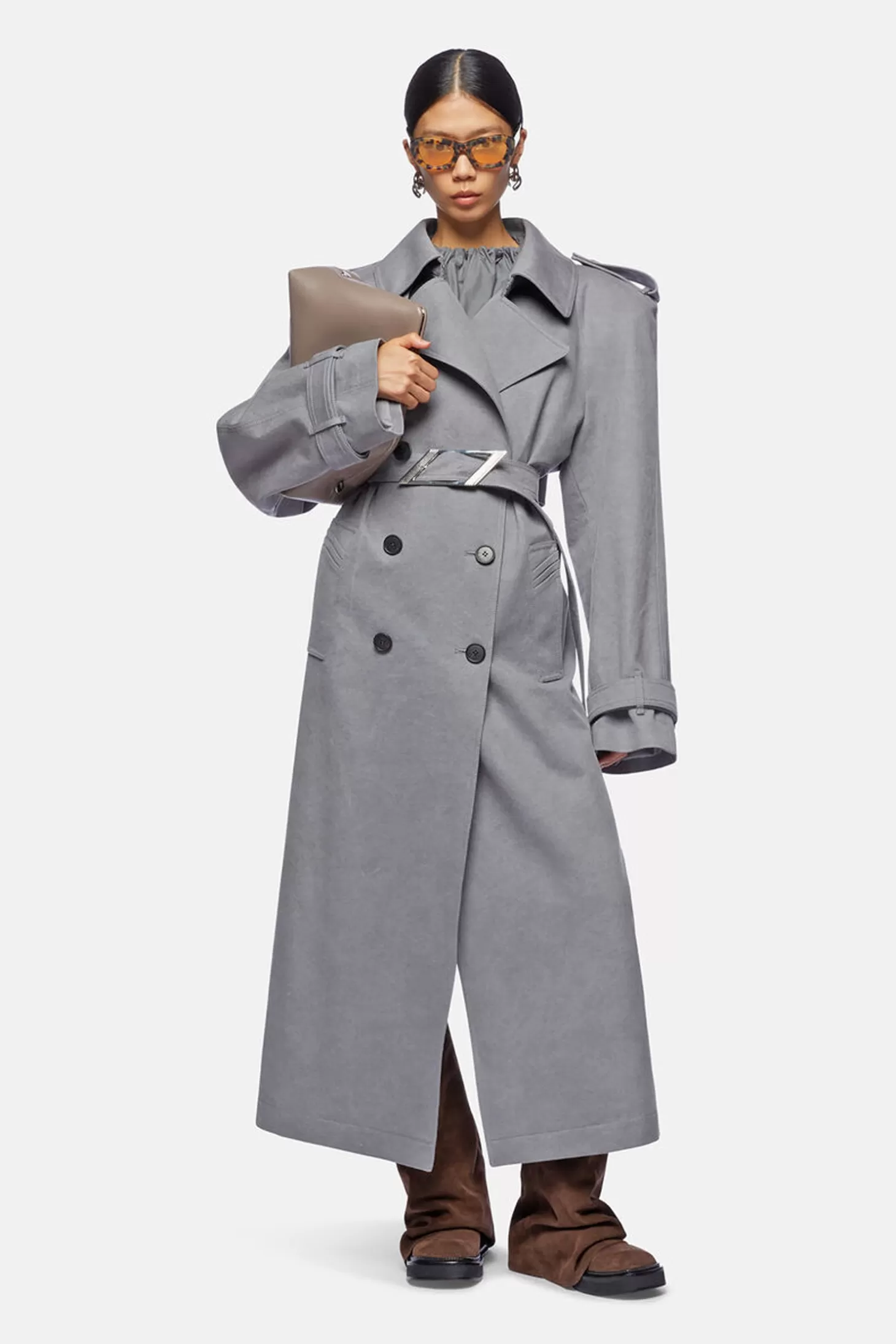 Coats<THE ATTICO TRENCH Grey