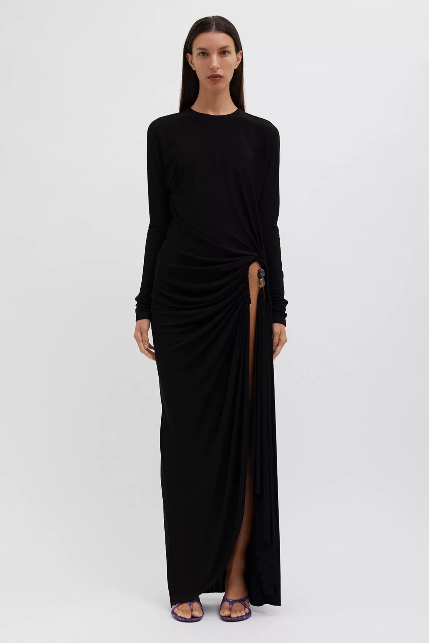 Dresses<CHRISTOPHER ESBER HELIX CRYSTAL STONE L/S DRESS Black