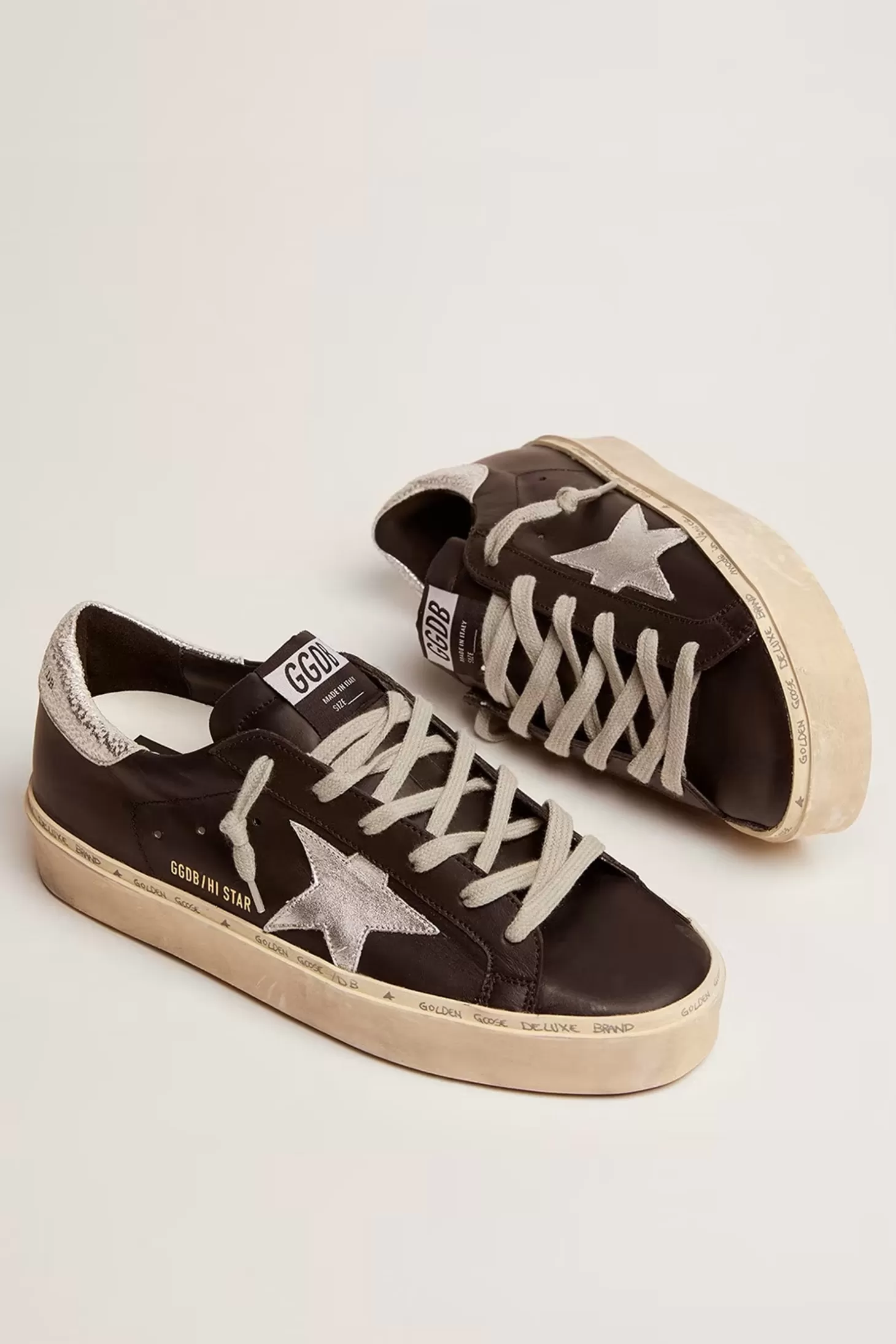 Sneakers<GOLDEN GOOSE HI STAR SNEAKER Black/Silver