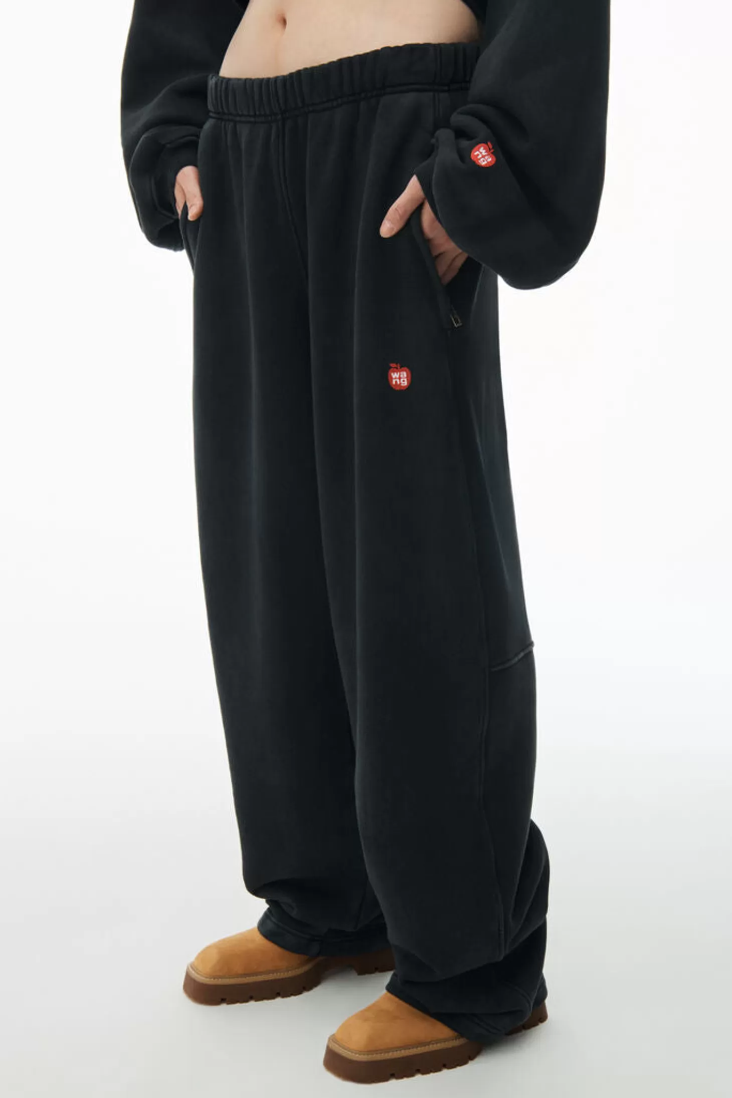 Pants | Sweatshirts & Loungewear<ALEXANDERWANG.T HIGH WAIST SWEATPANT W/ PIGMENT WASH + APPLE PUFF WashedJet