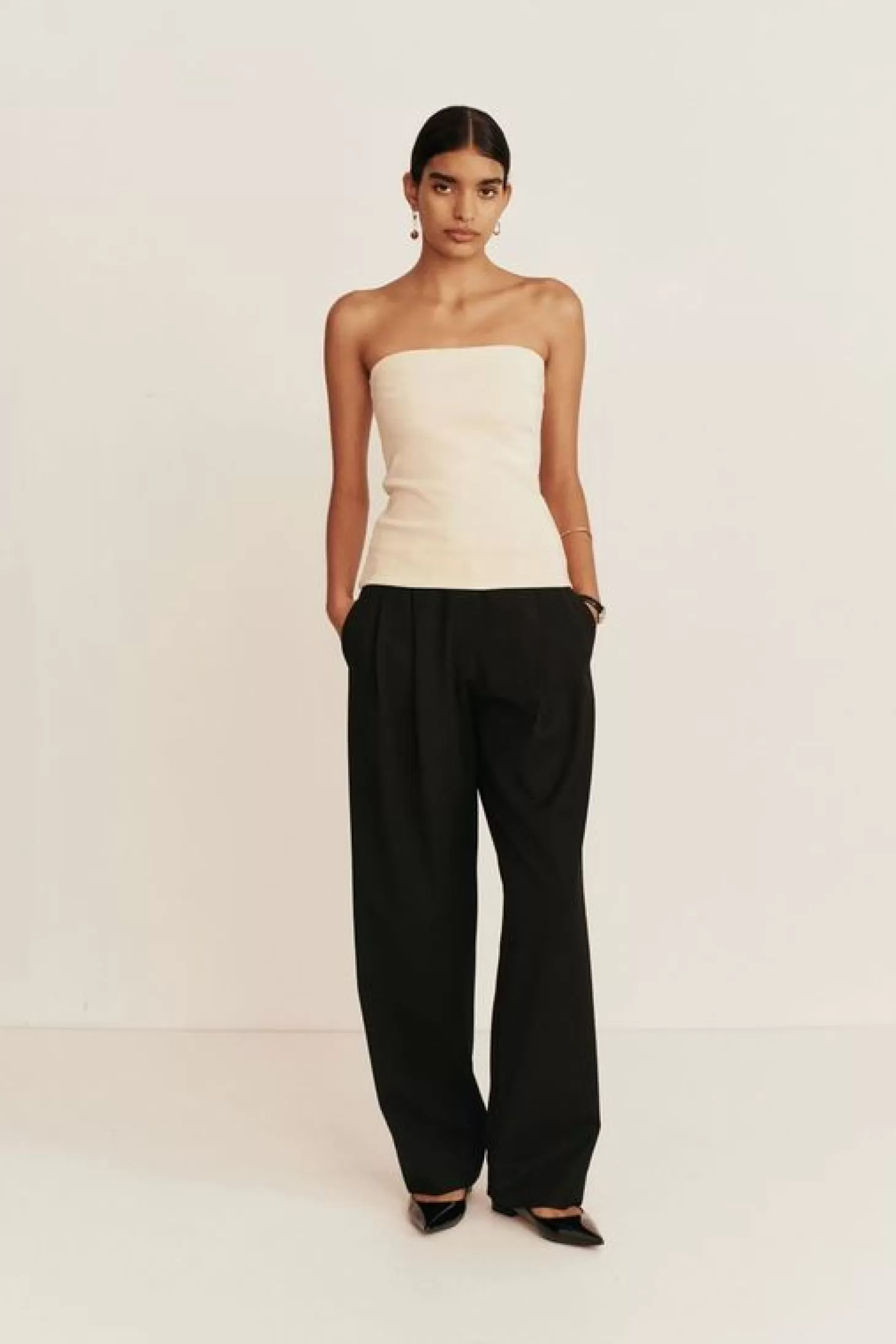 Tops<ESSE ILLI STRAPLESS TOP