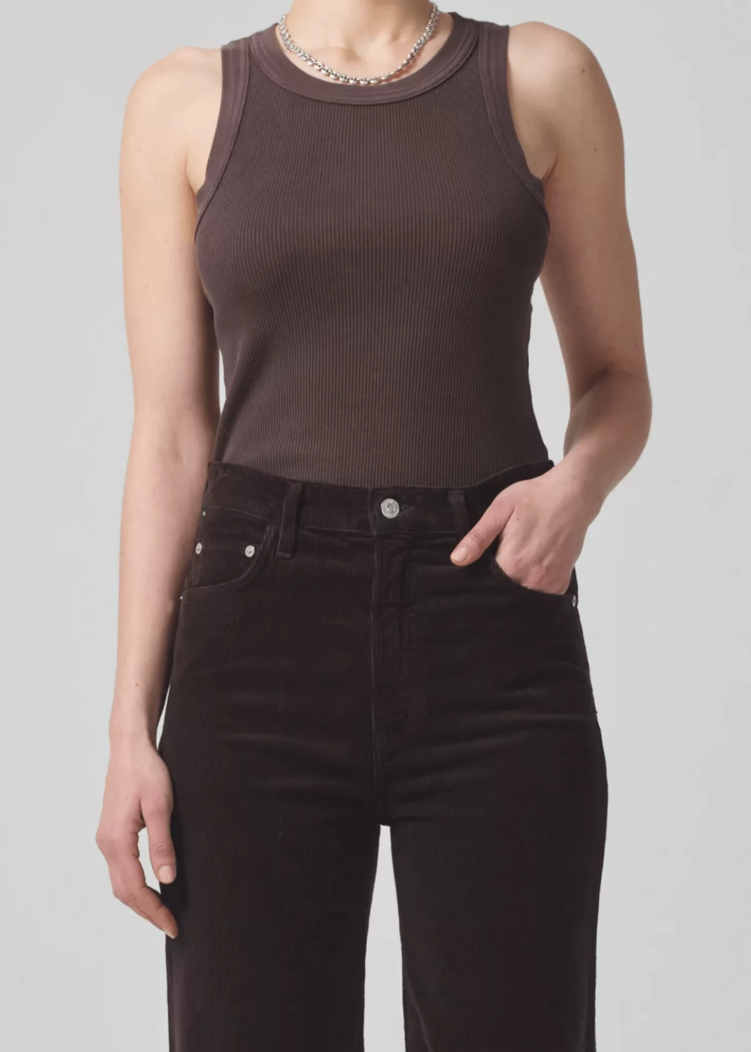 Tops<CITIZENS OF HUMANITY ISABEL RIB TANK FigBrown