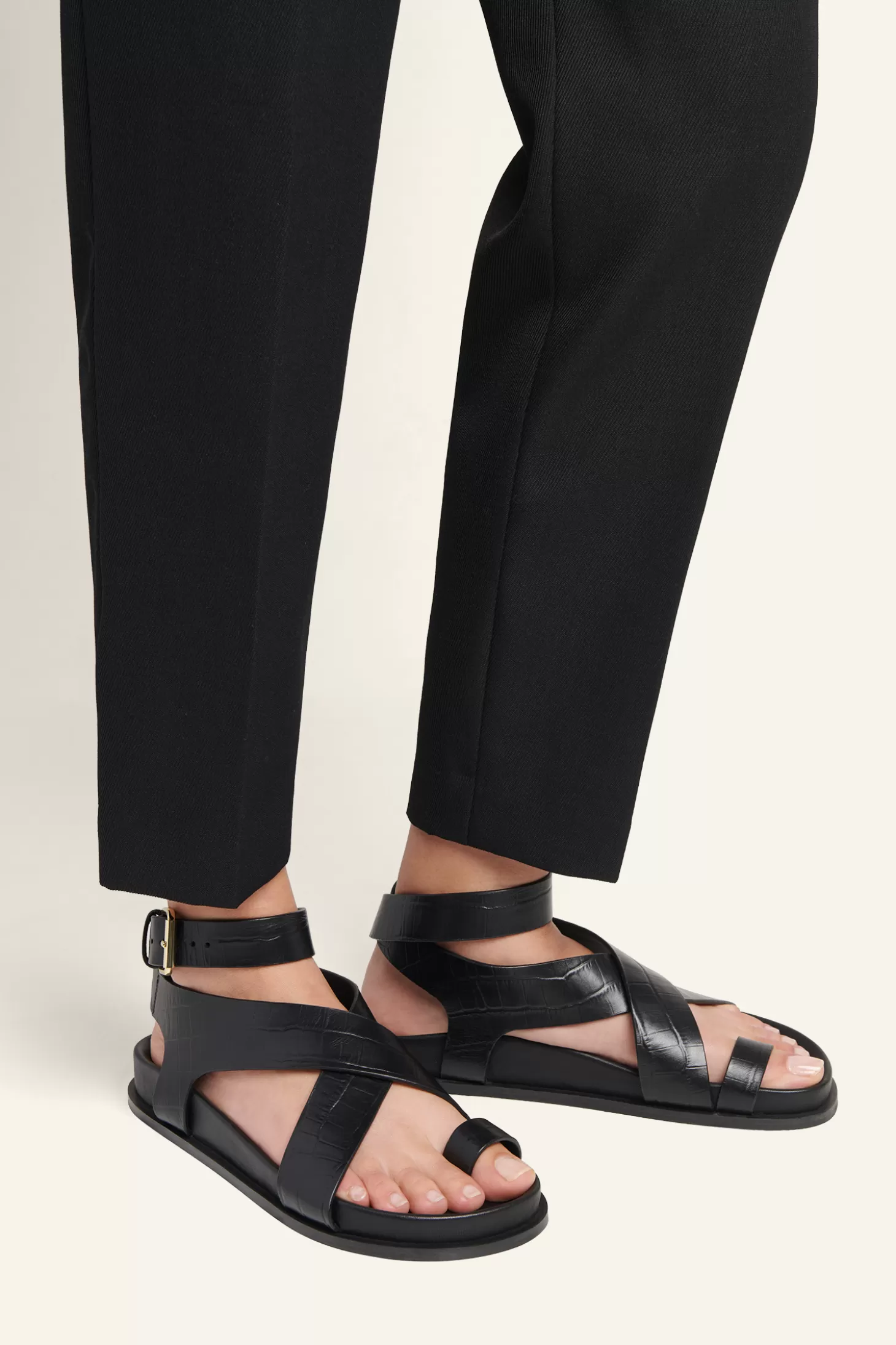 Flats | Sandals<A.EMERY JALEN SANDAL BlackCroc