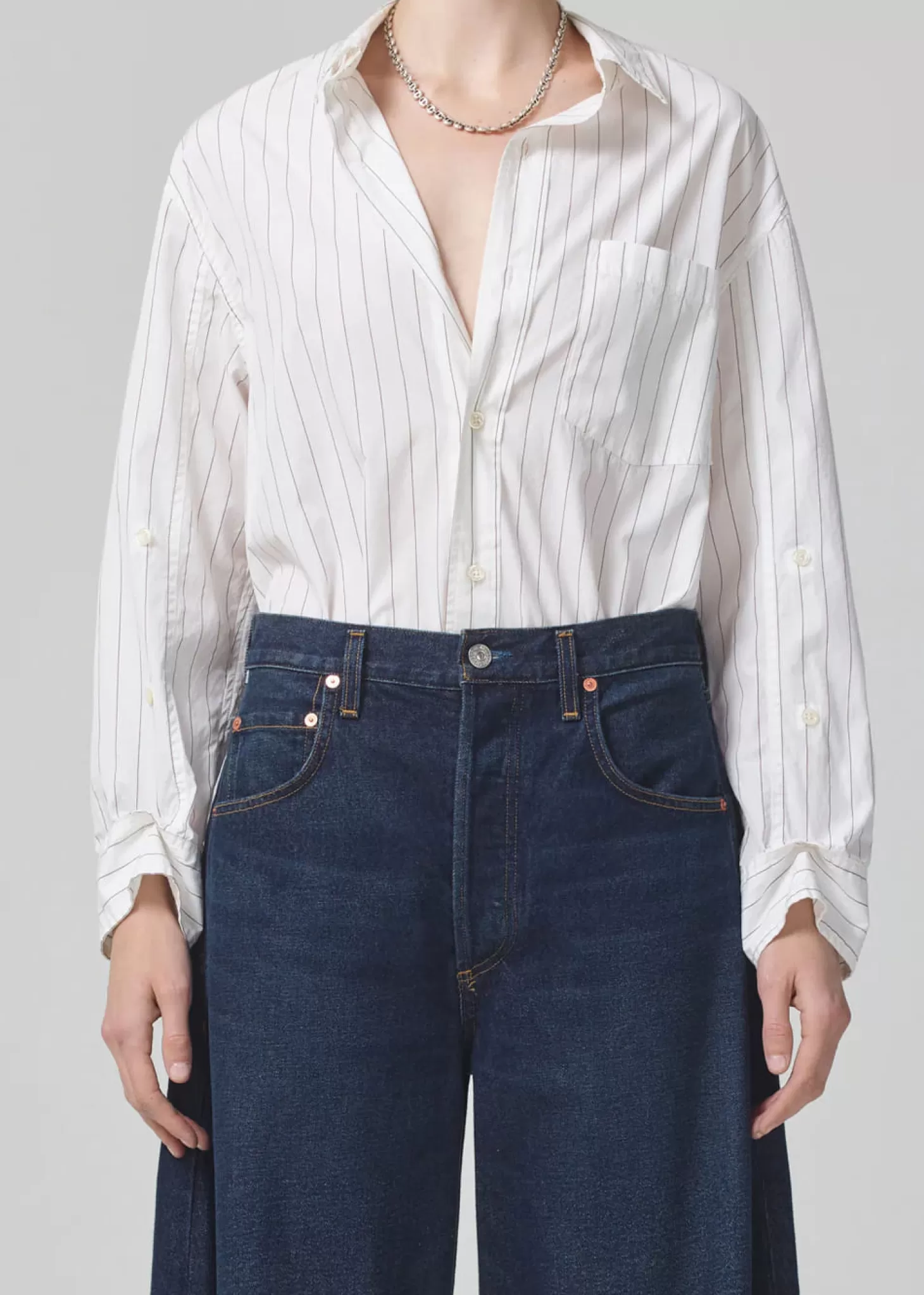 Tops<CITIZENS OF HUMANITY KAYLA SHIRT BitterChocolateStripe