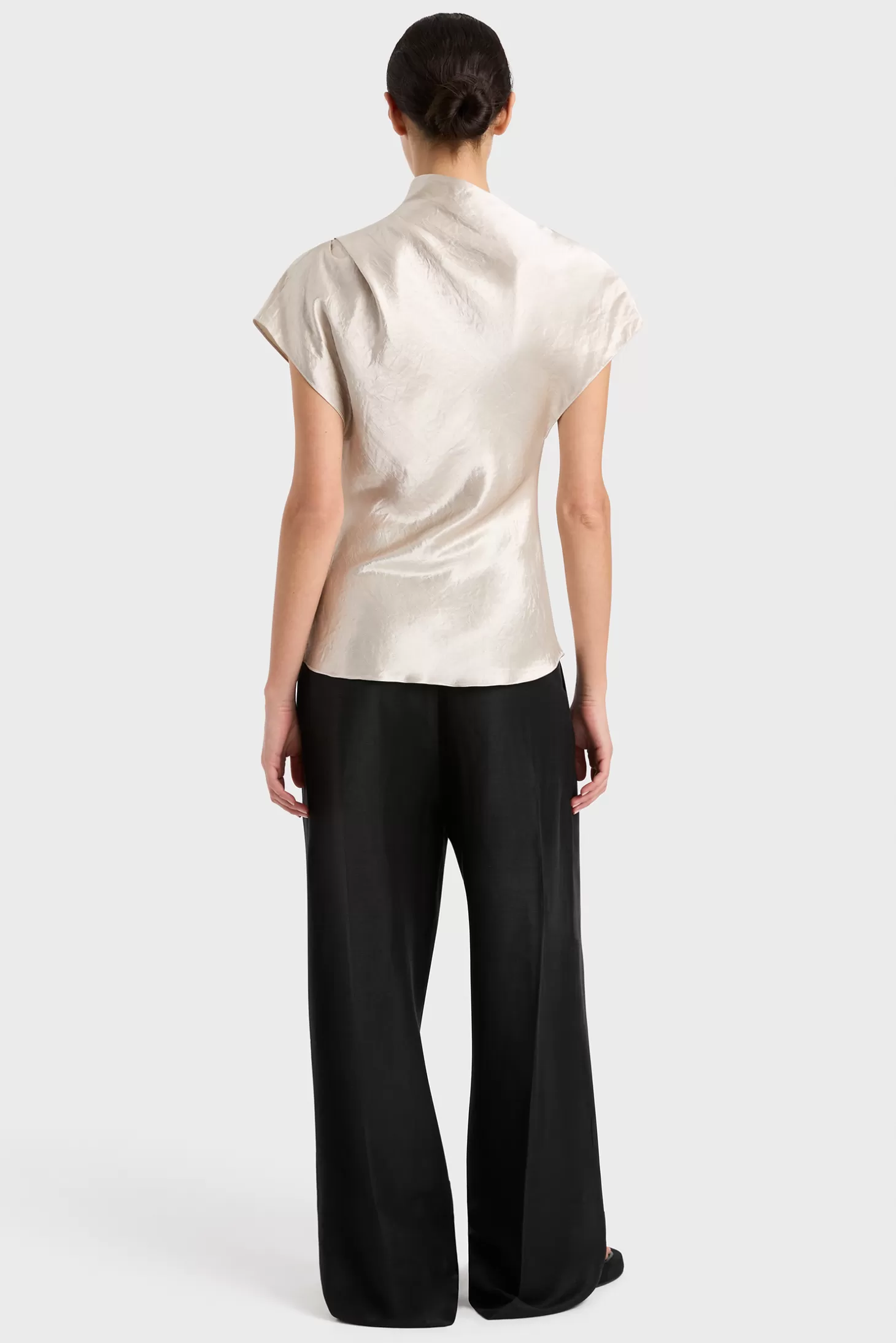 Tops | Matching Sets<BONDI BORN KOBE PLEAT SHOULDER TOP Silver
