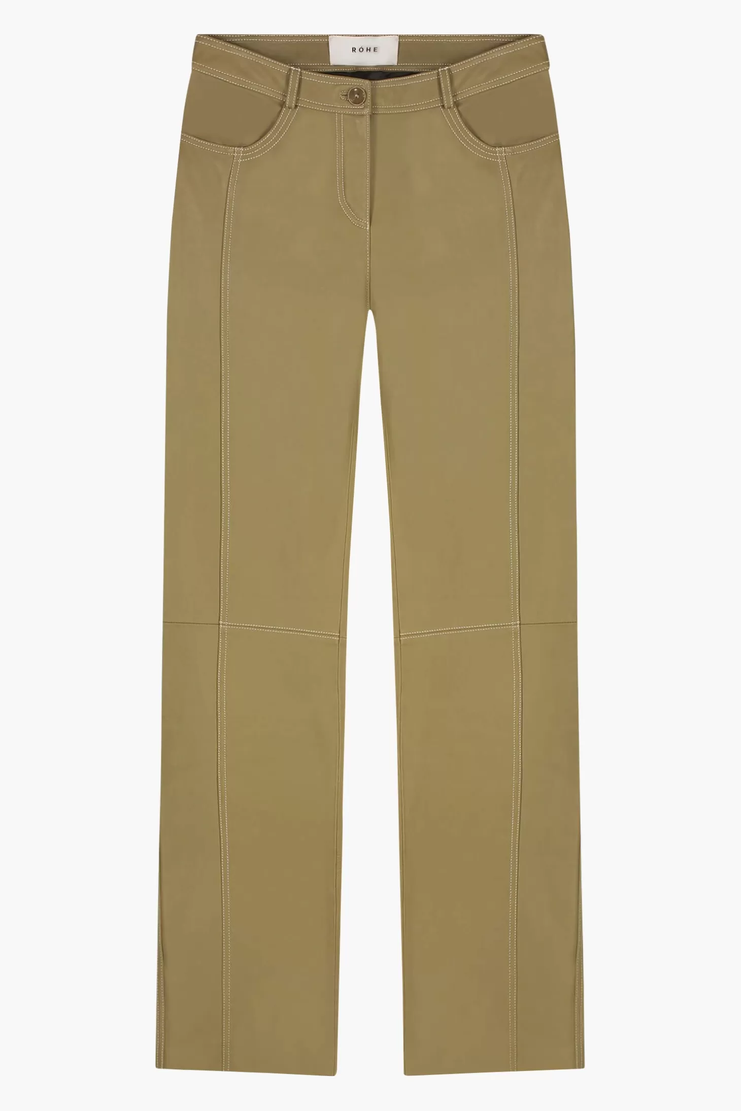 Pants<RÓHE LEATHER CONTRAST STITCHED TROUSERS
