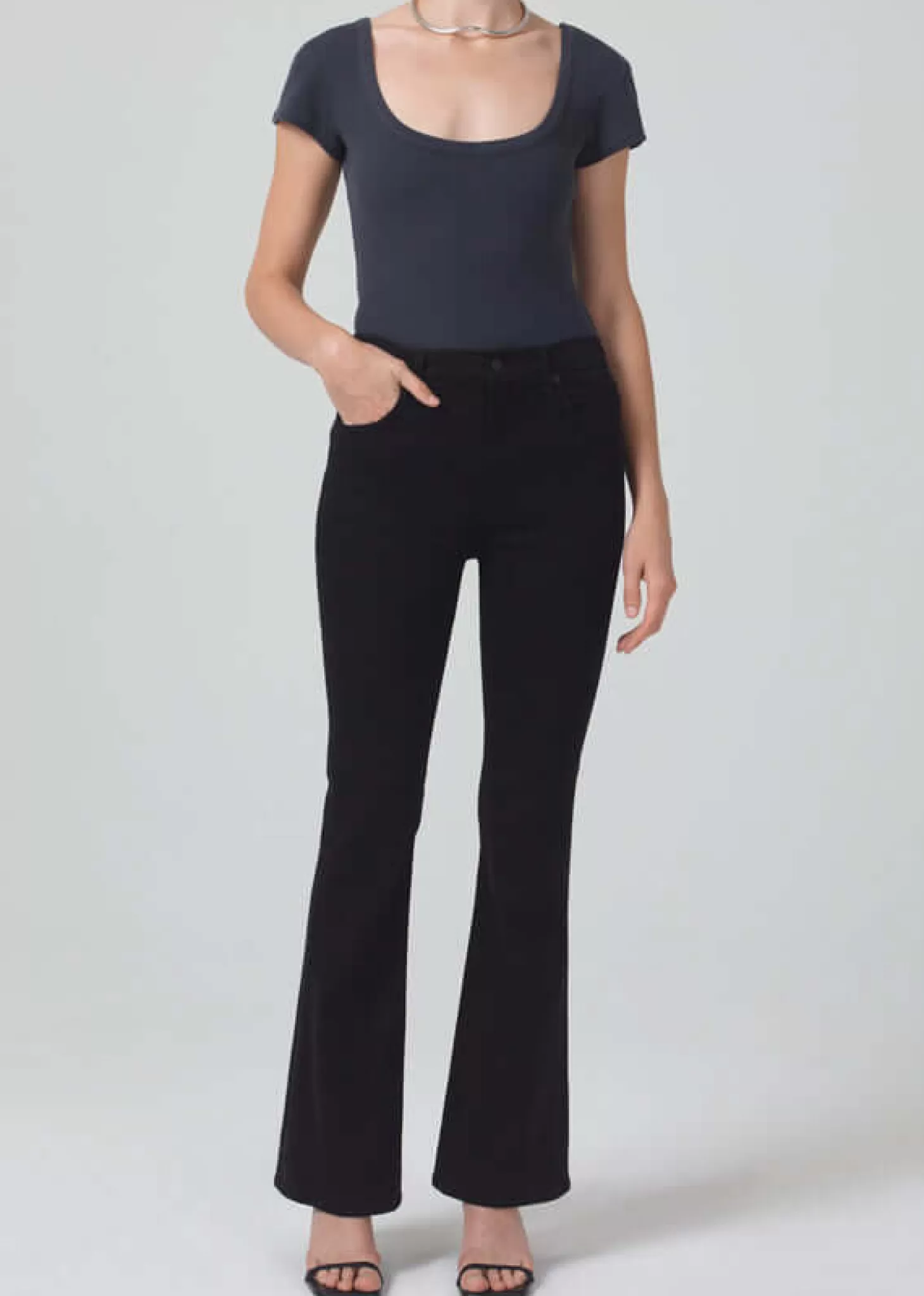 Denim<CITIZENS OF HUMANITY LILAH HIGH RISE BOOT CUT PlushBlack
