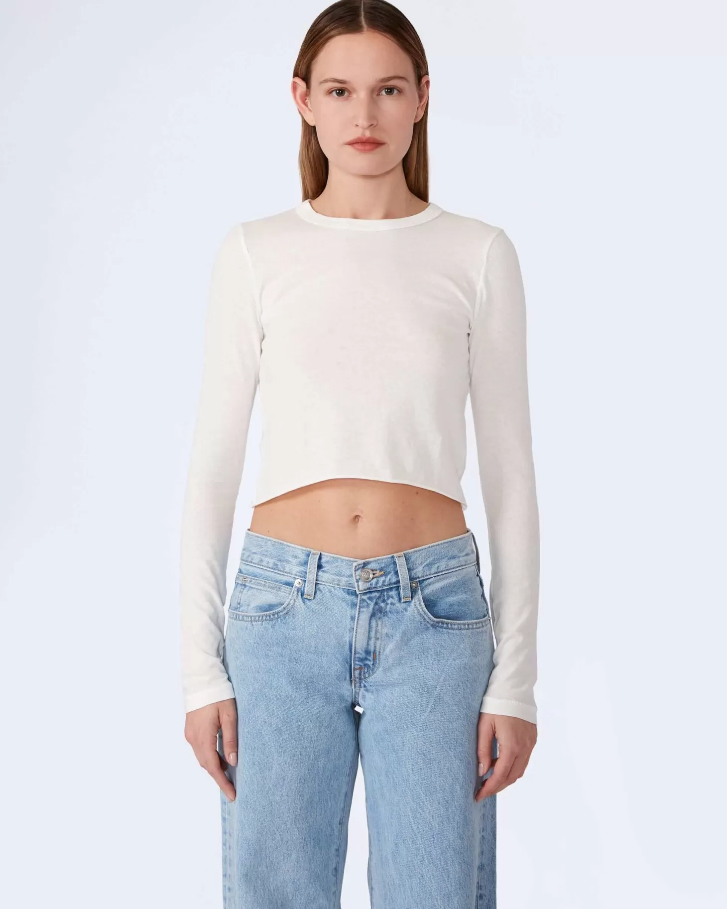 Tops<SLVRLAKE LONG SLEEVE BABY TEE NaturalWhite