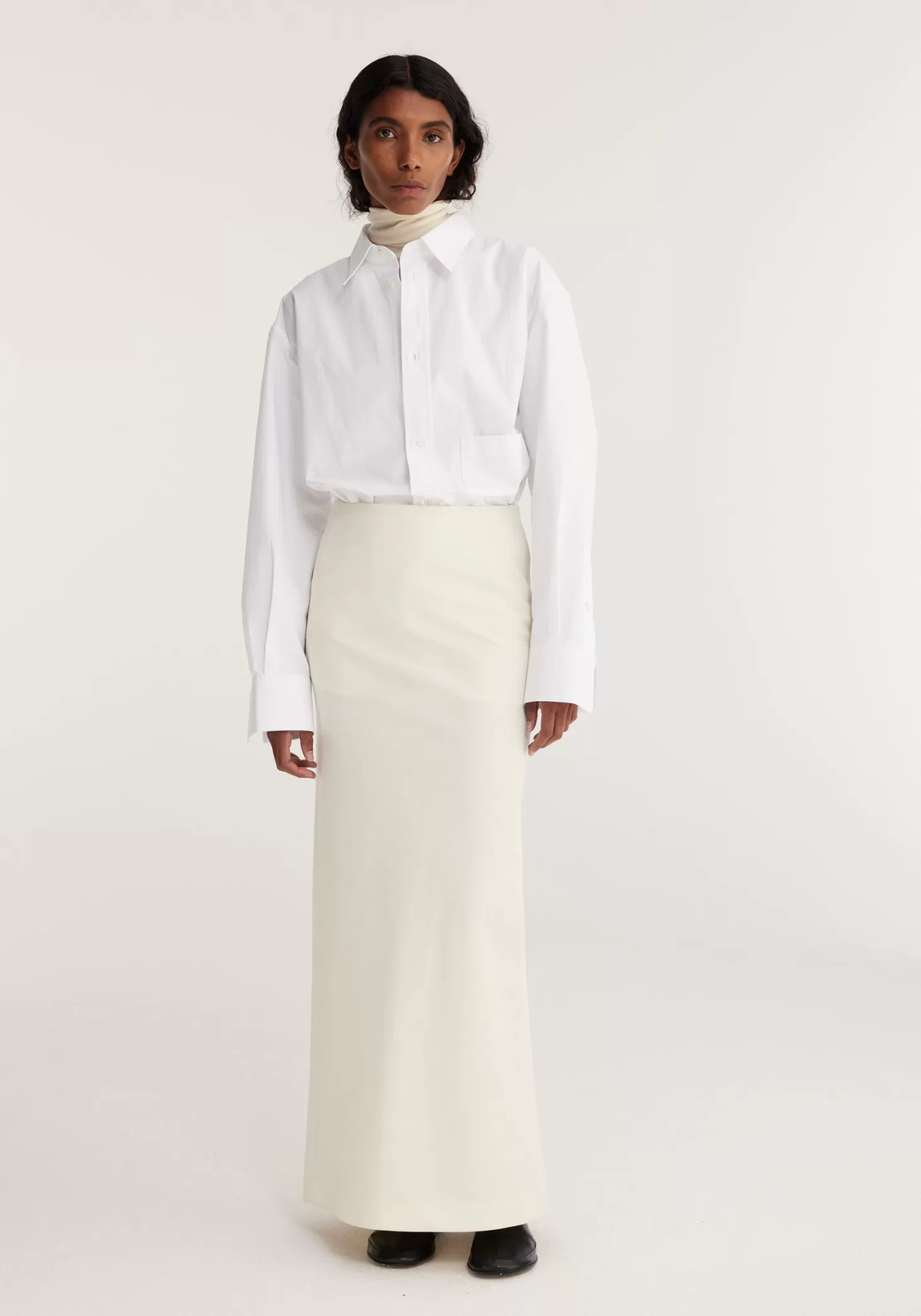 Skirts<RÓHE LONG WOOL SKIRT Ivory