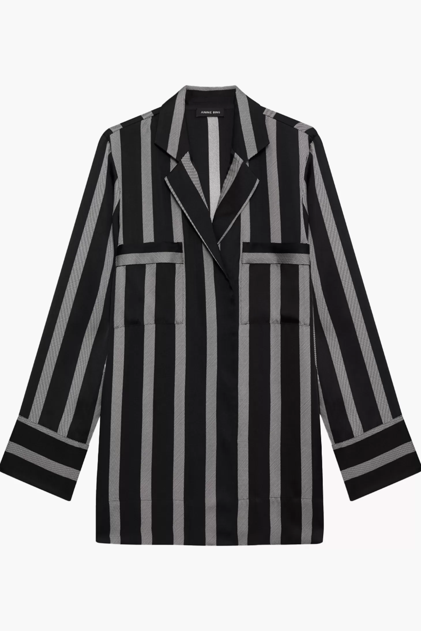 Tops | Matching Sets<ANINE BING LYNETTE SHIRT BlackHerringbone