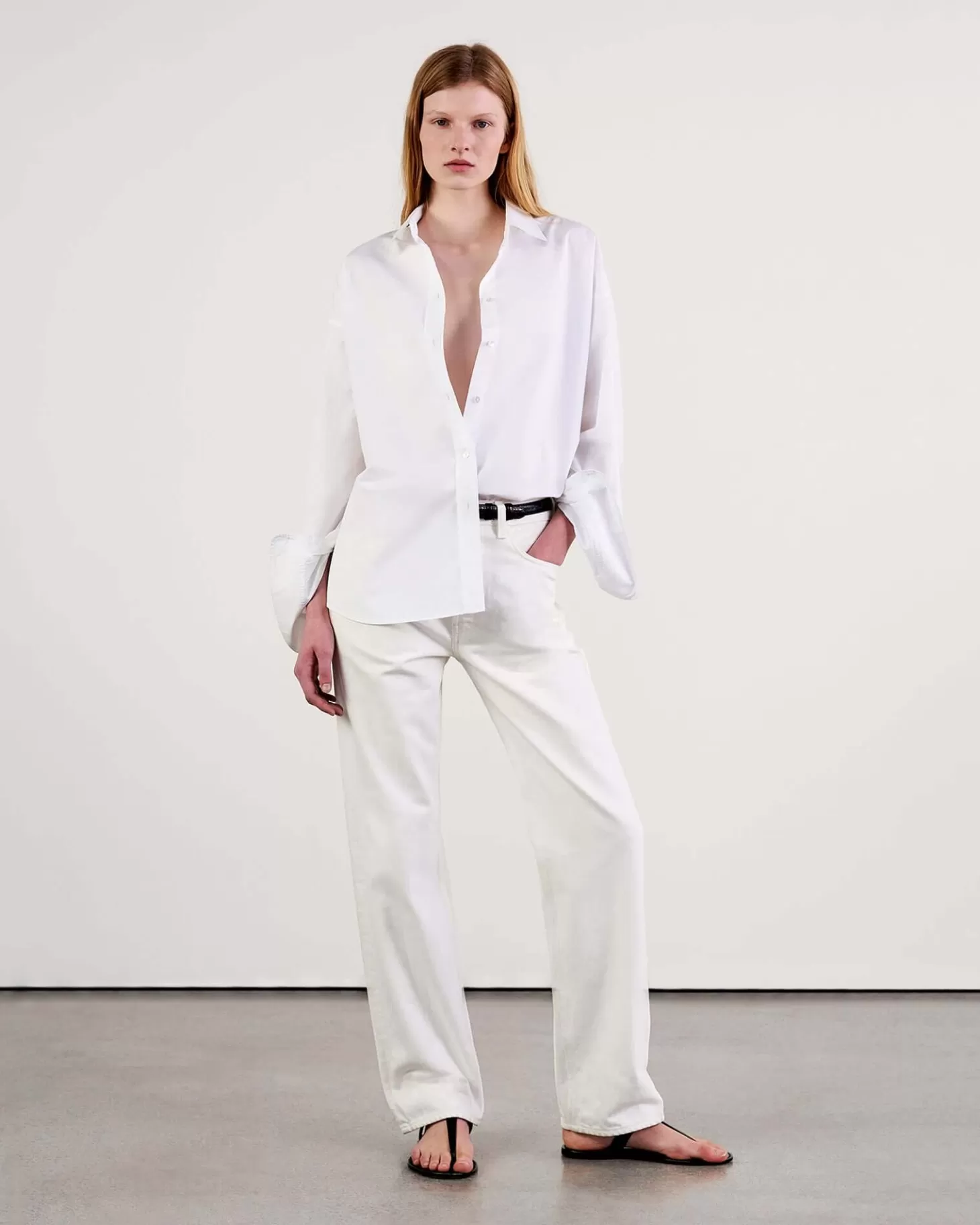 Tops<NILI LOTAN MAEL OVERSIZED SHIRT White